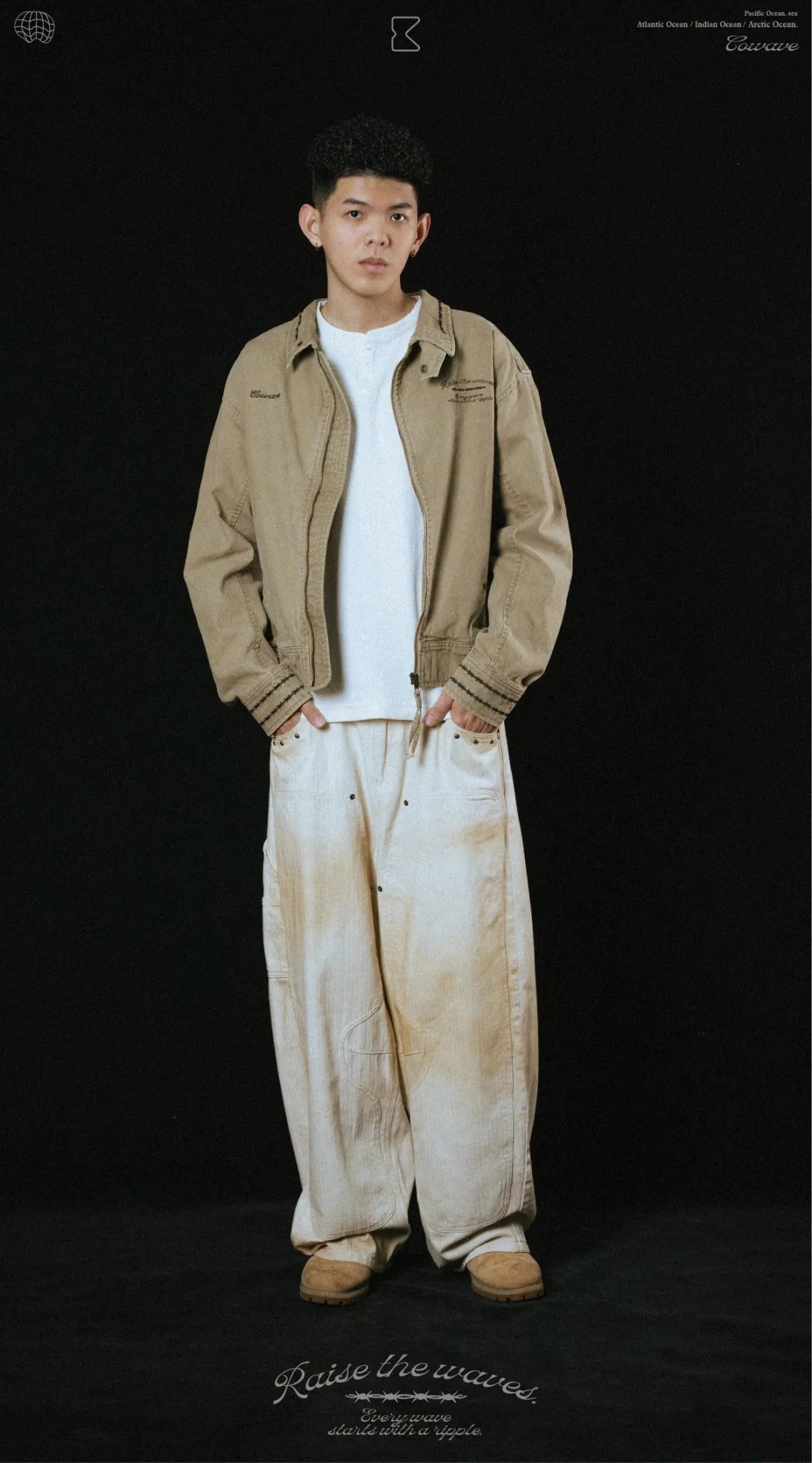 COWAVE 2025 Fall & Winter Wash Thorns Jacket