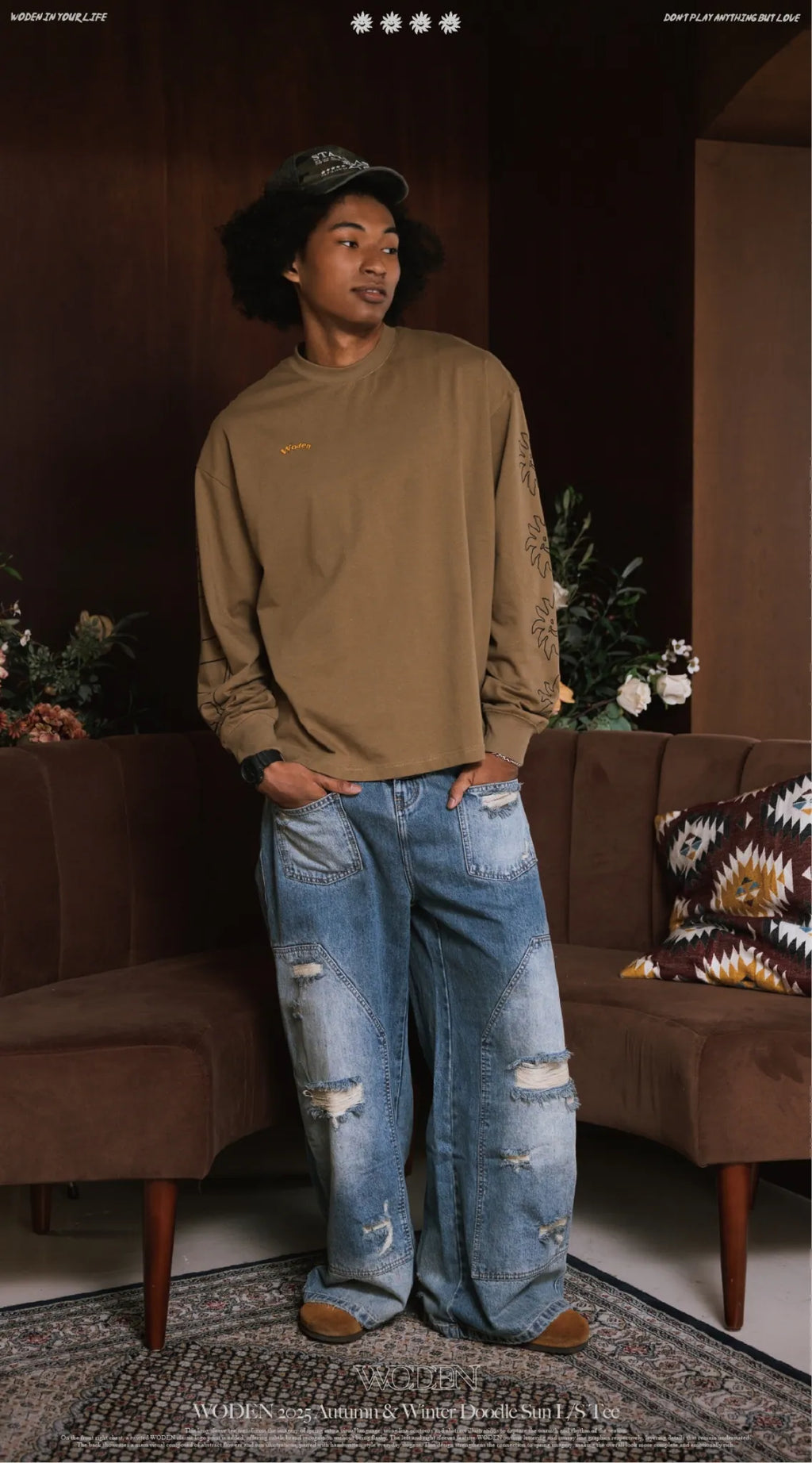 WODEN 2025 Autumn & Winter 034 Doodle Sun L/S Tee
