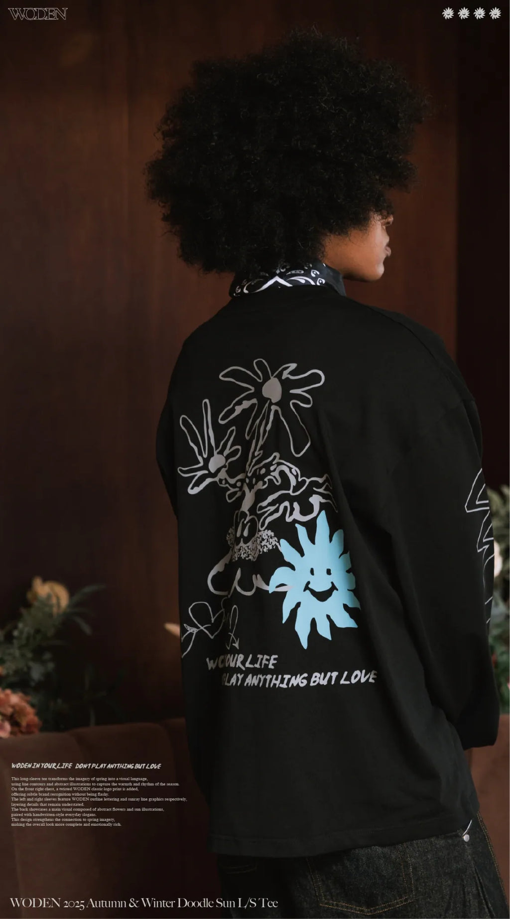 WODEN 2025 Autumn & Winter 034 Doodle Sun L/S Tee