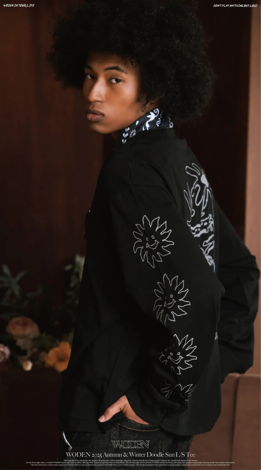 WODEN 2025 Autumn & Winter 034 Doodle Sun L/S Tee