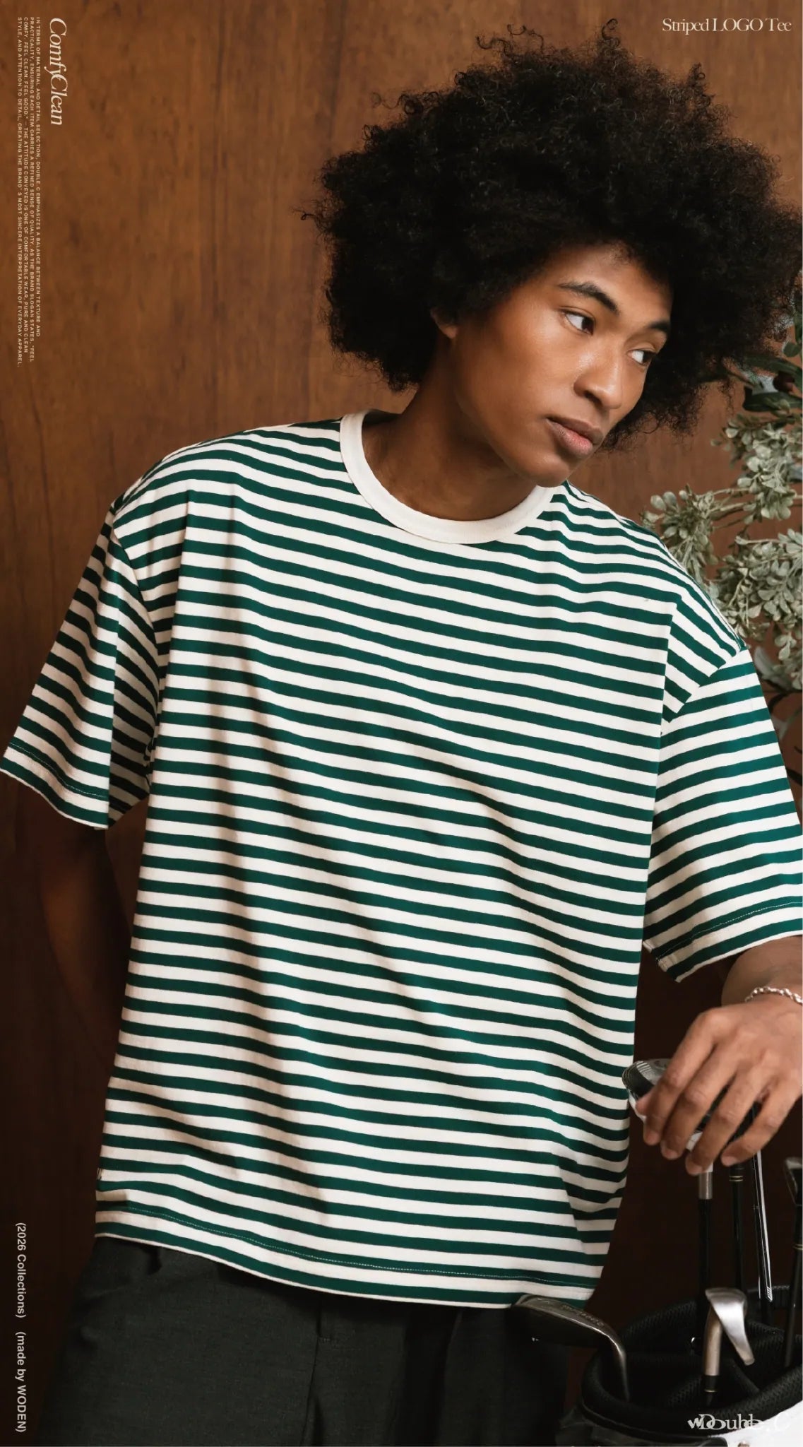 DoubleC 2026 Spring & Summer Striped LOGO Tee