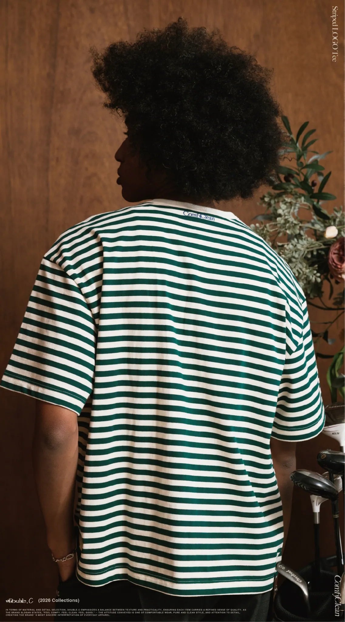 DoubleC 2026 Spring & Summer Striped LOGO Tee