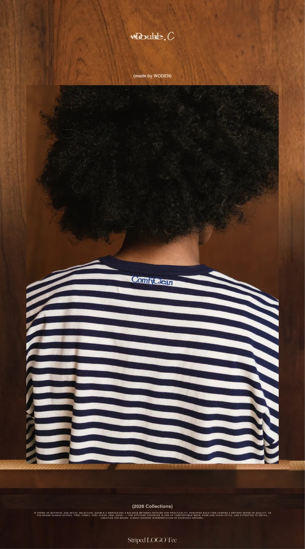 DoubleC 2026 Spring & Summer Striped LOGO Tee