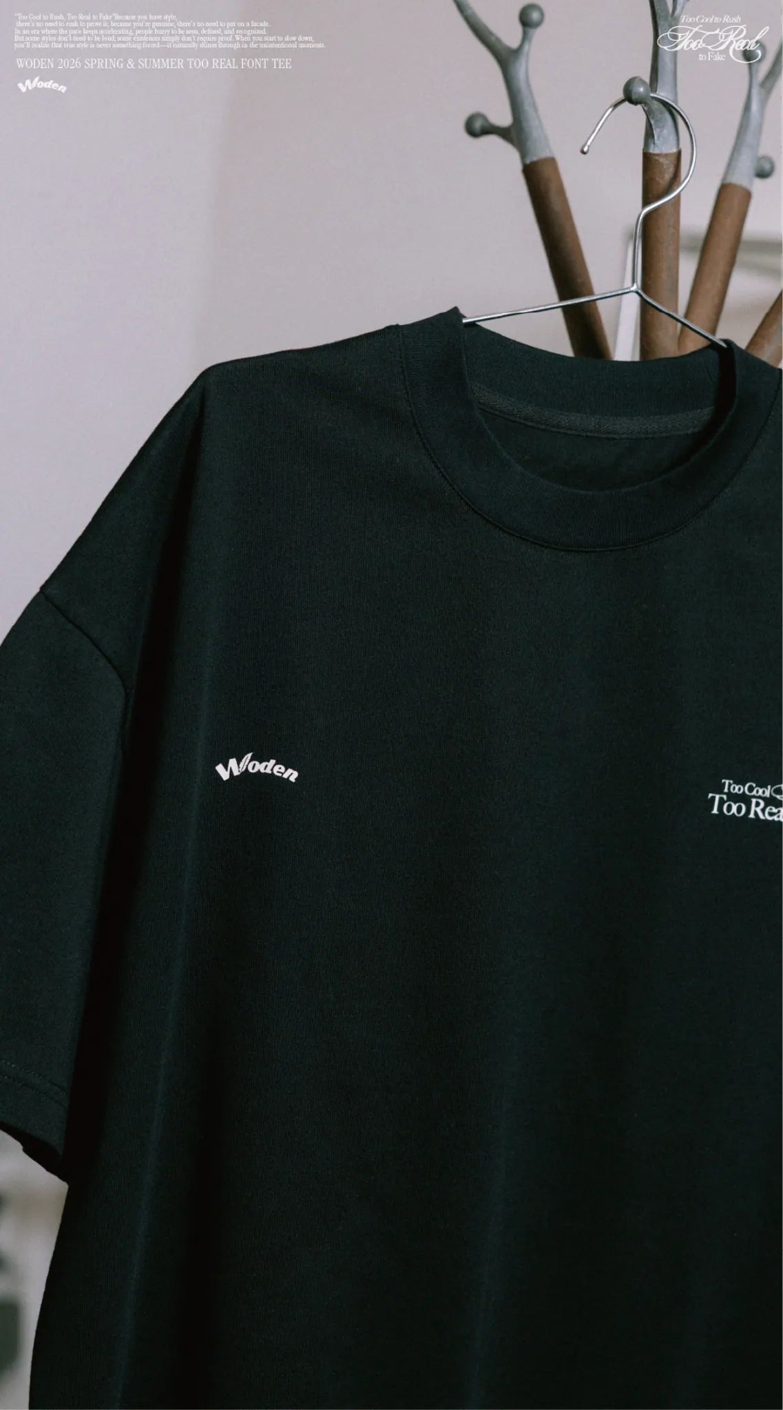 WODEN 2026 Spring & Summer 001 Too Real Font Tee