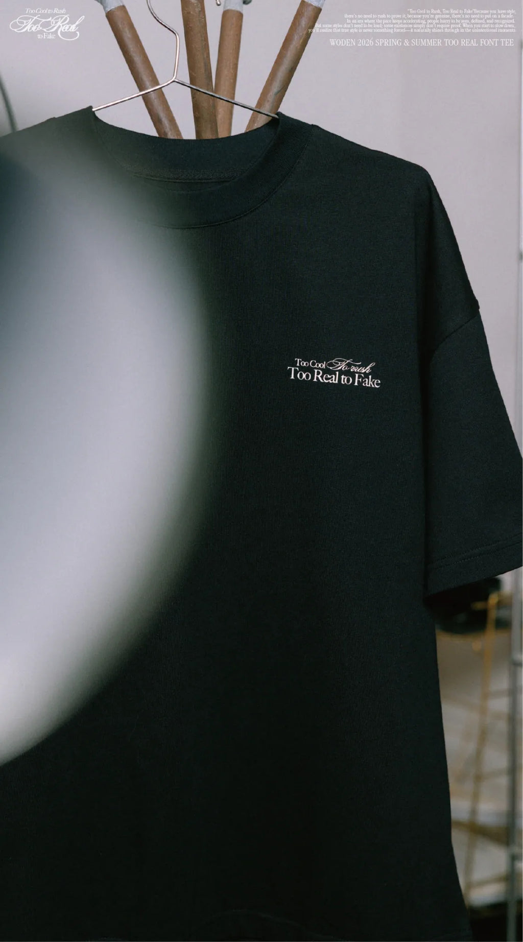 WODEN 2026 Spring & Summer 001 Too Real Font Tee