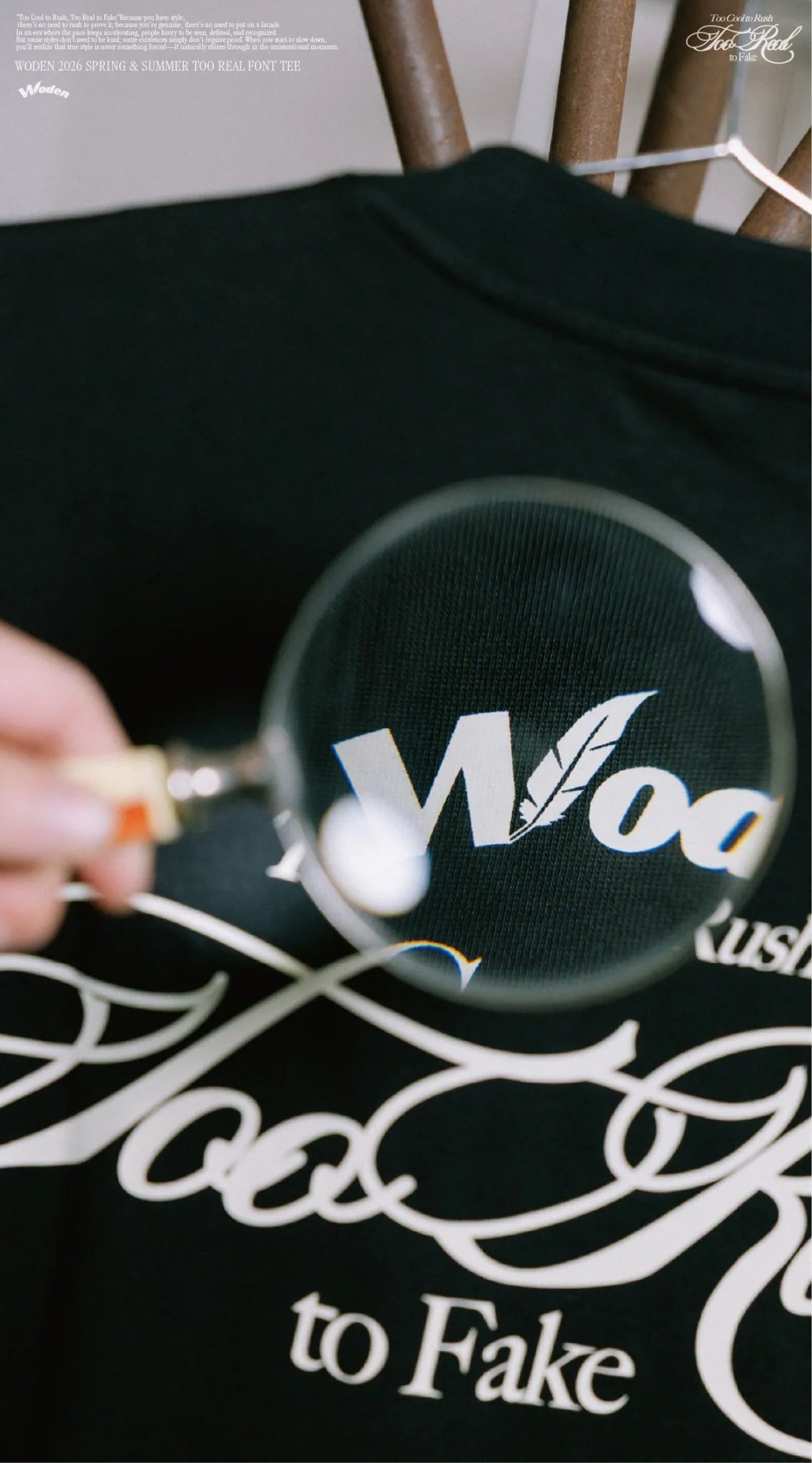 WODEN 2026 Spring & Summer 001 Too Real Font Tee