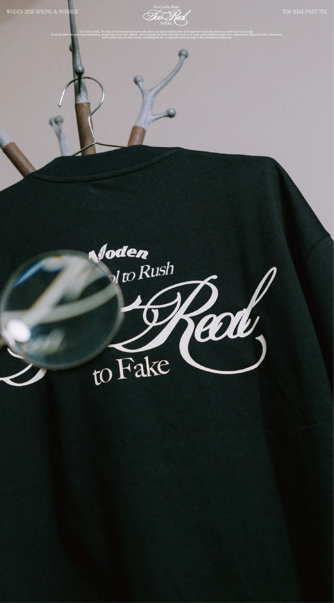 WODEN 2026 Spring & Summer 001 Too Real Font Tee