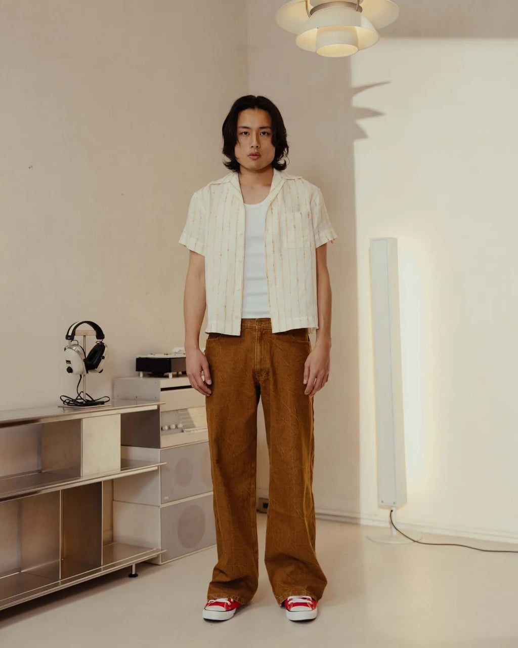 YANGI Pinstripe Jacquard Cabana Shirt