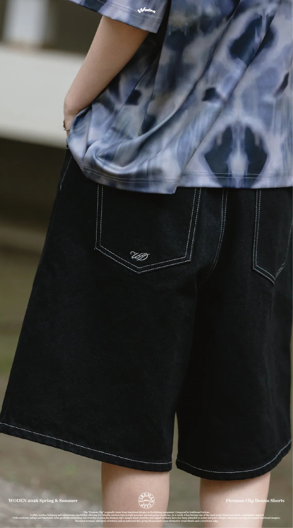 WODEN 2026 Spring & Summer Fireman 026 Clip Denim Shorts