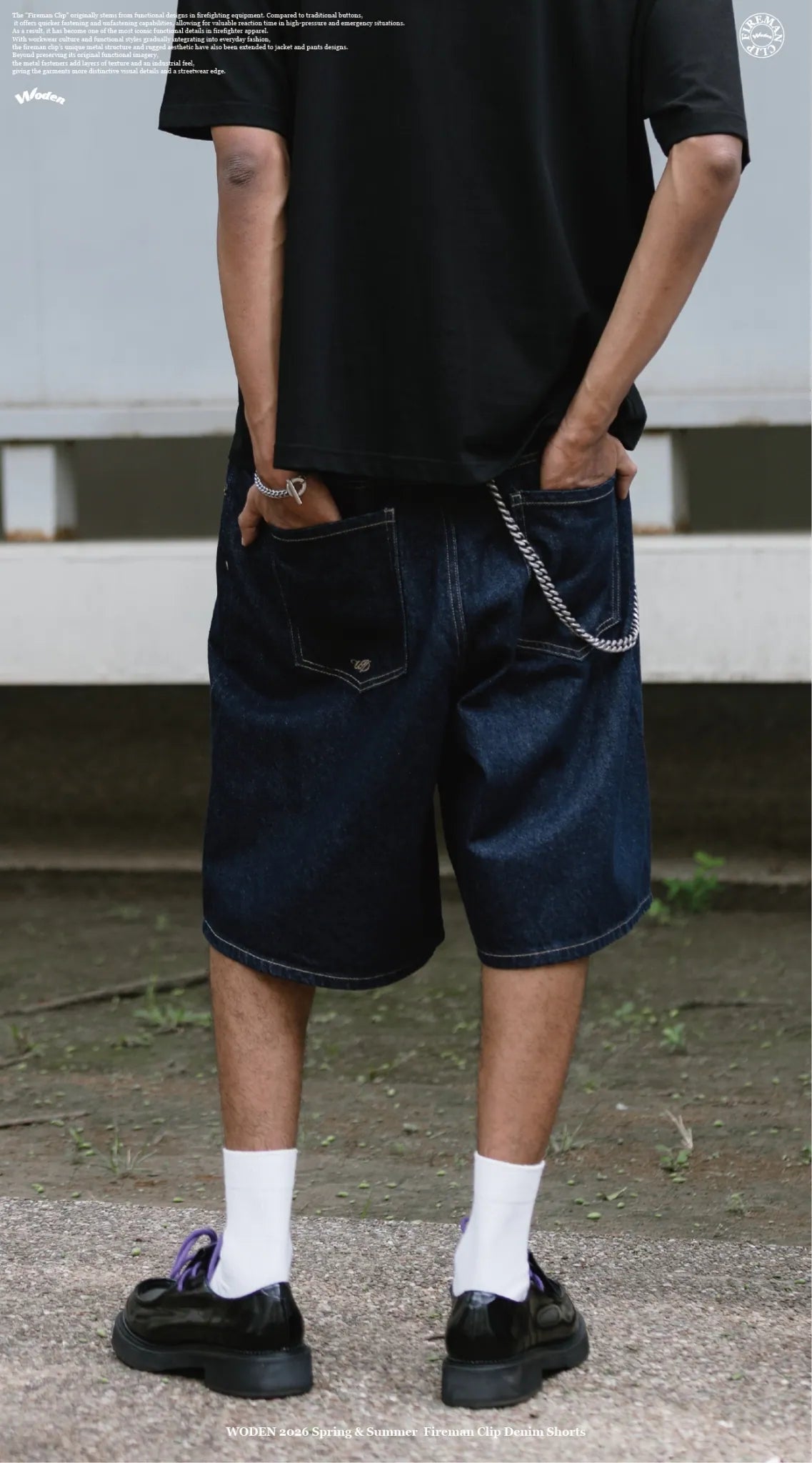 WODEN 2026 Spring & Summer Fireman 026 Clip Denim Shorts