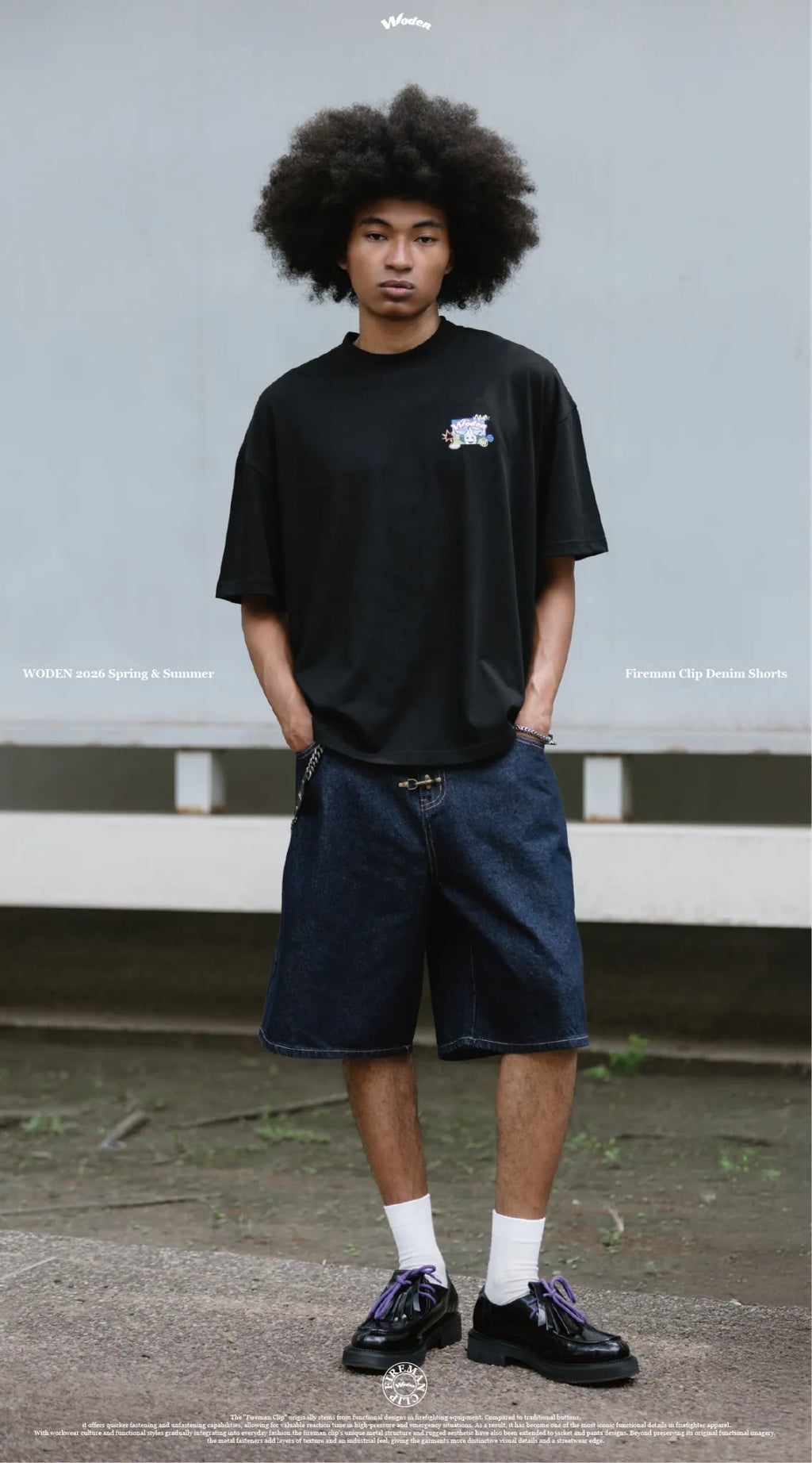 WODEN 2026 Spring & Summer Fireman 026 Clip Denim Shorts