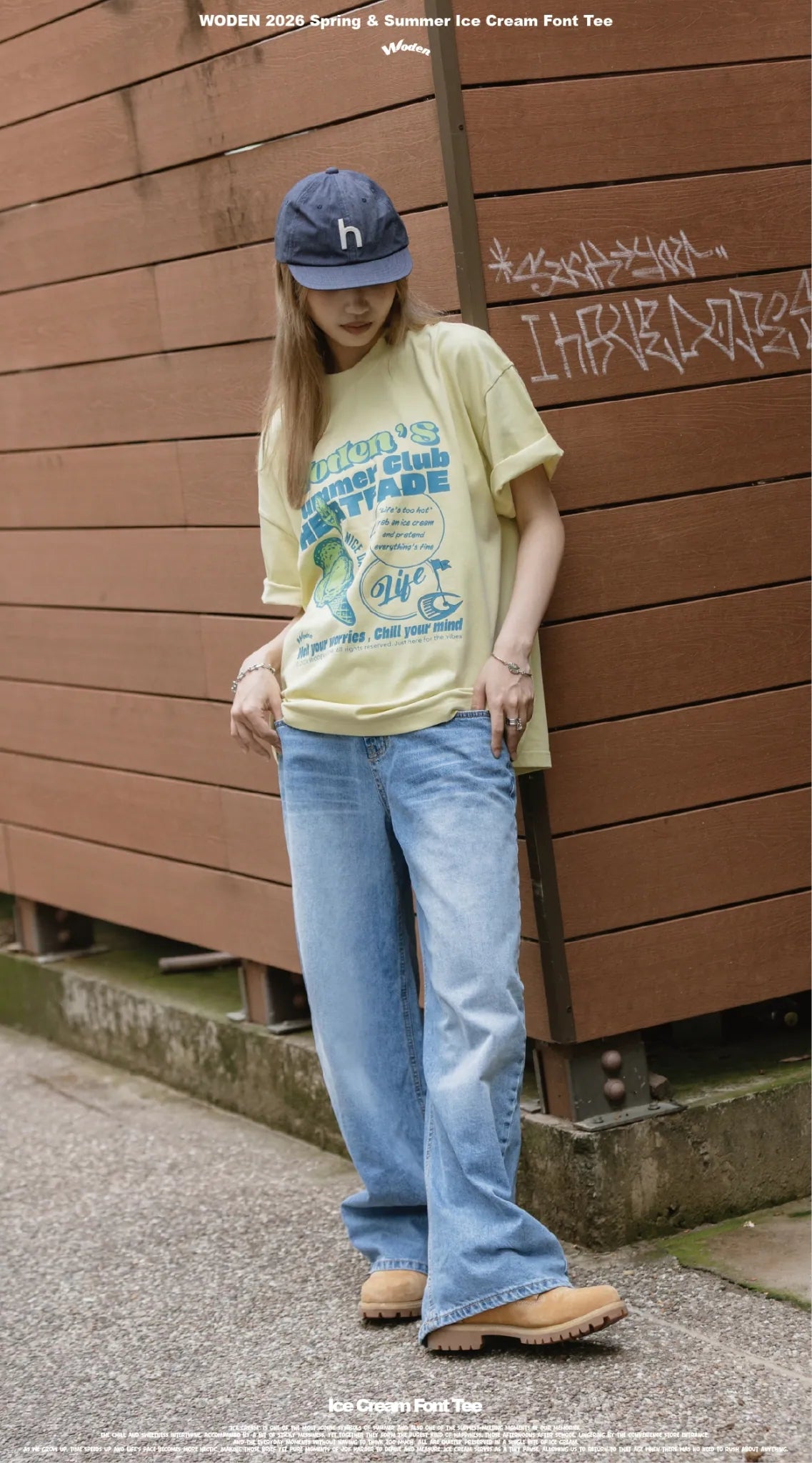 WODEN 2026 Spring & Summer 028 Ice Cream Font Tee
