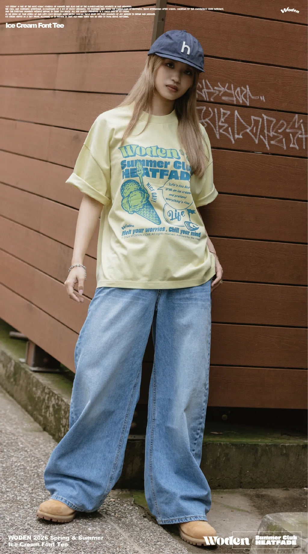 WODEN 2026 Spring & Summer 028 Ice Cream Font Tee