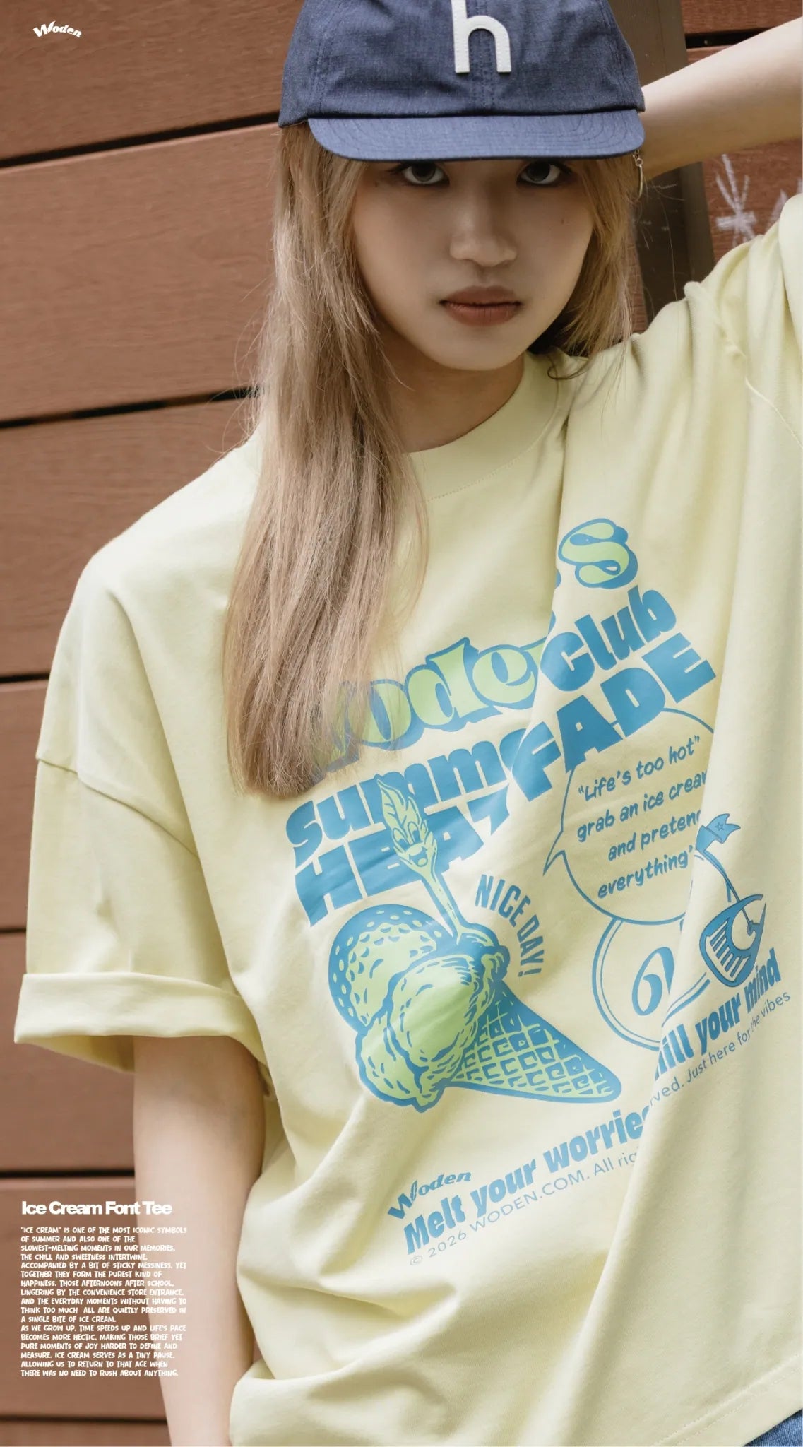 WODEN 2026 Spring & Summer 028 Ice Cream Font Tee