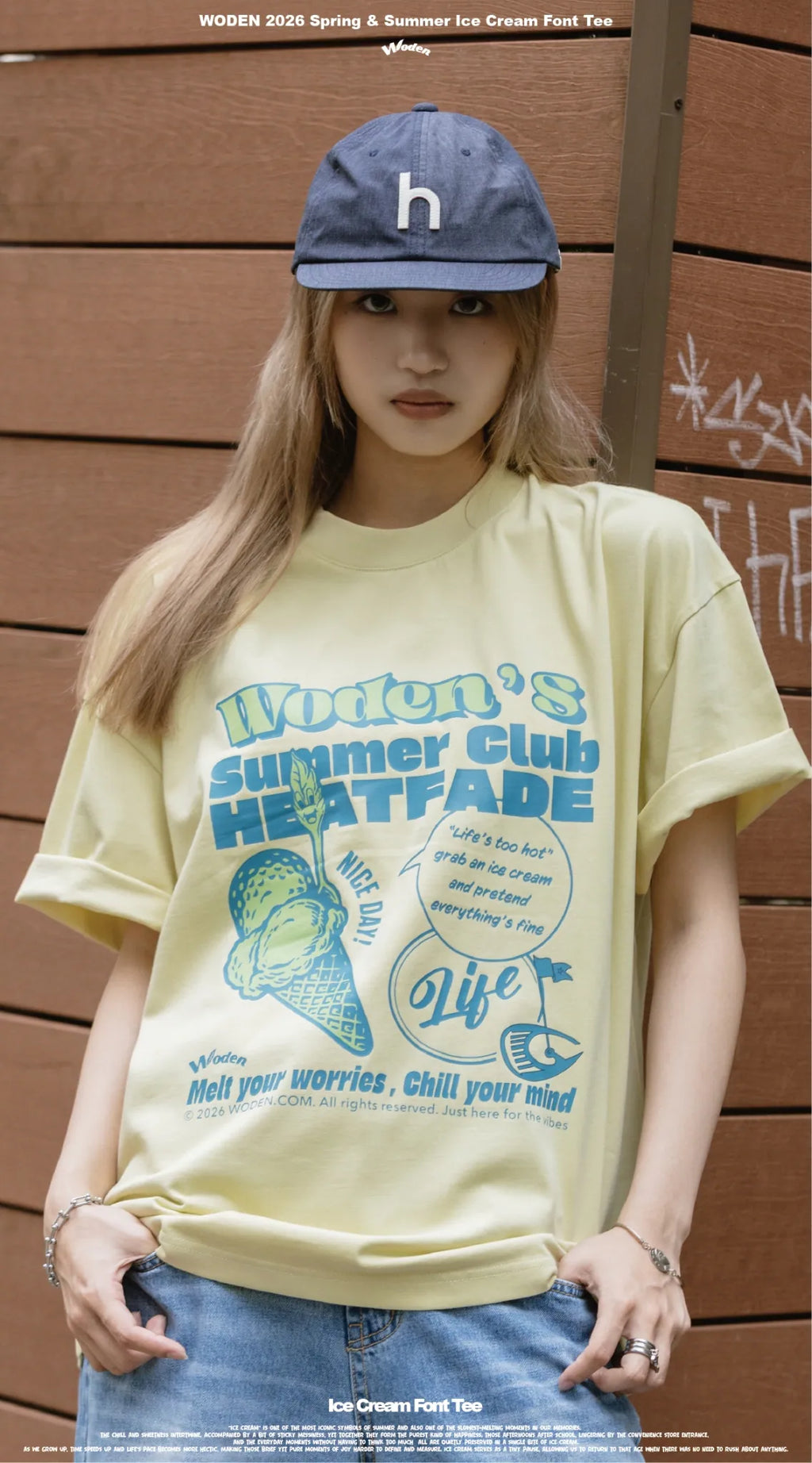 WODEN 2026 Spring & Summer 028 Ice Cream Font Tee