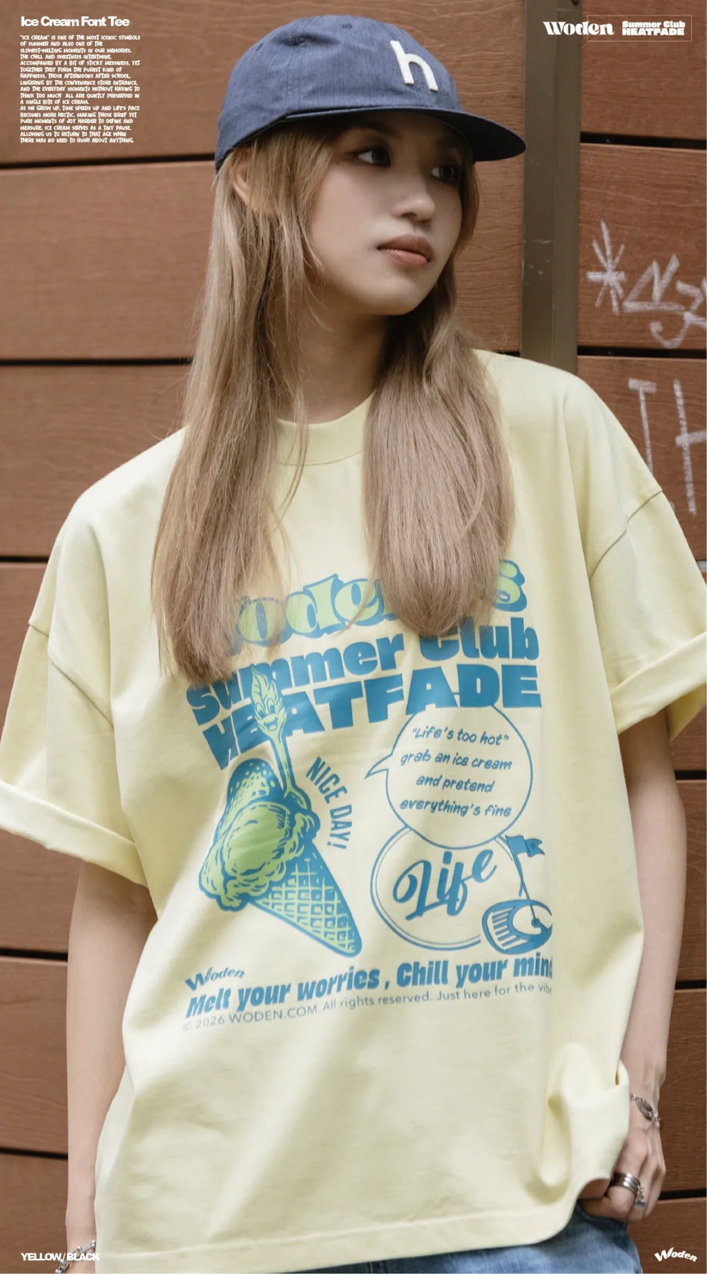 WODEN 2026 Spring & Summer 028 Ice Cream Font Tee