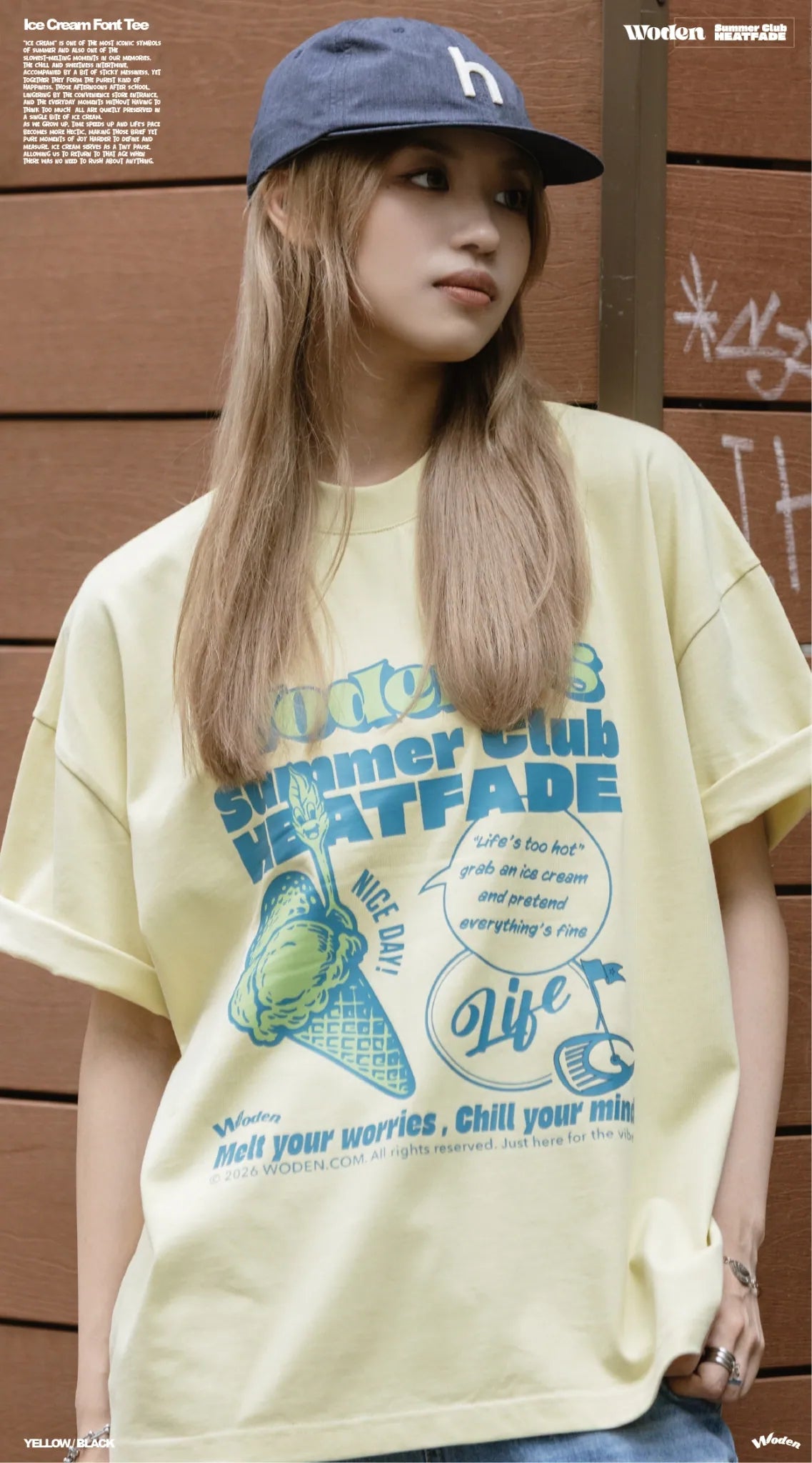 WODEN 2026 Spring & Summer 028 Ice Cream Font Tee