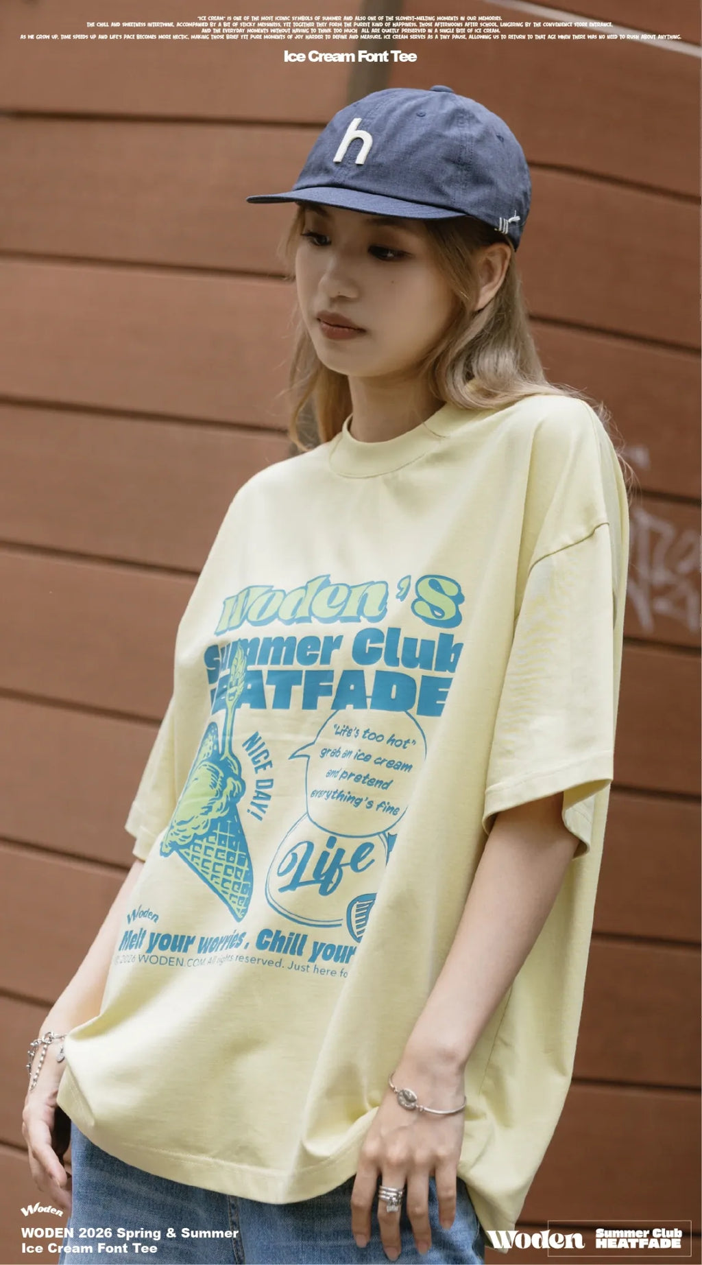 WODEN 2026 Spring & Summer 028 Ice Cream Font Tee