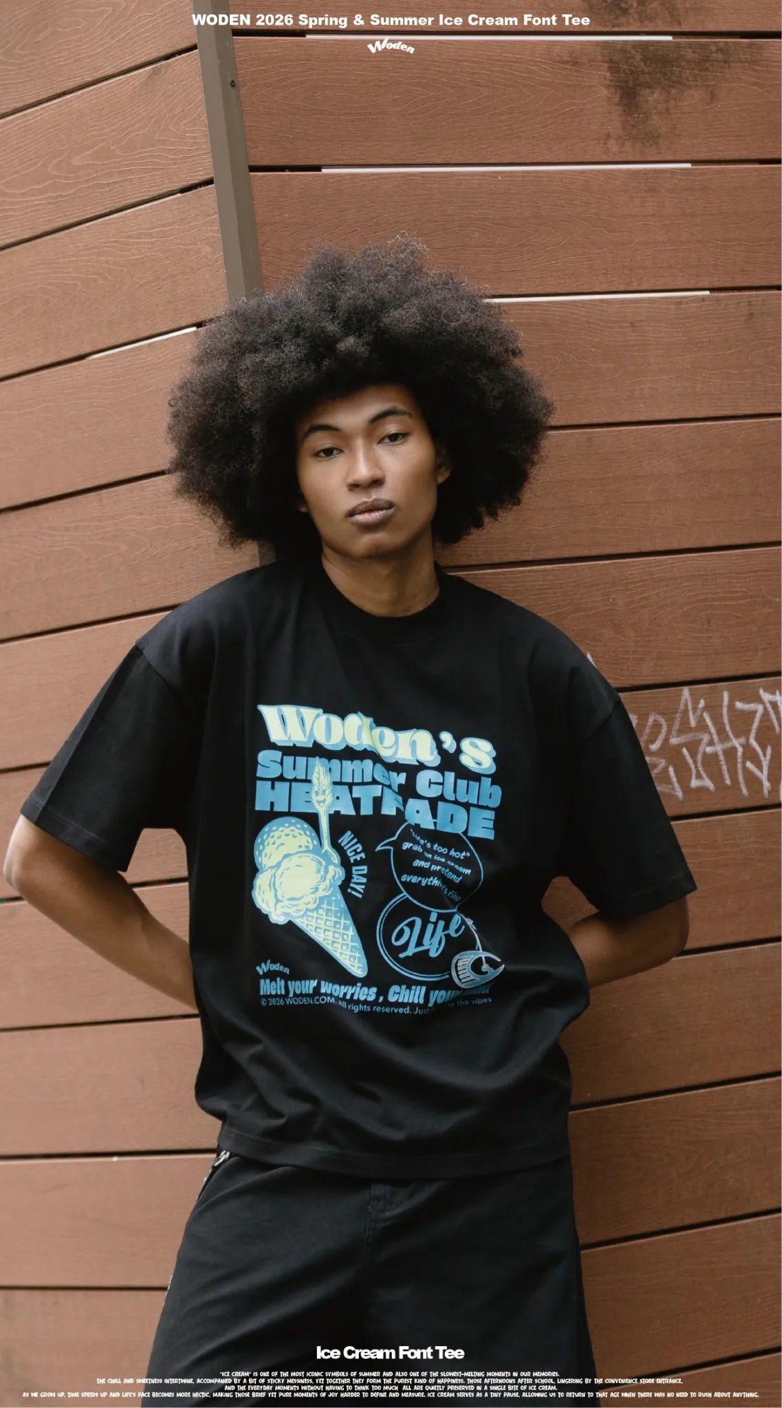 WODEN 2026 Spring & Summer 028 Ice Cream Font Tee