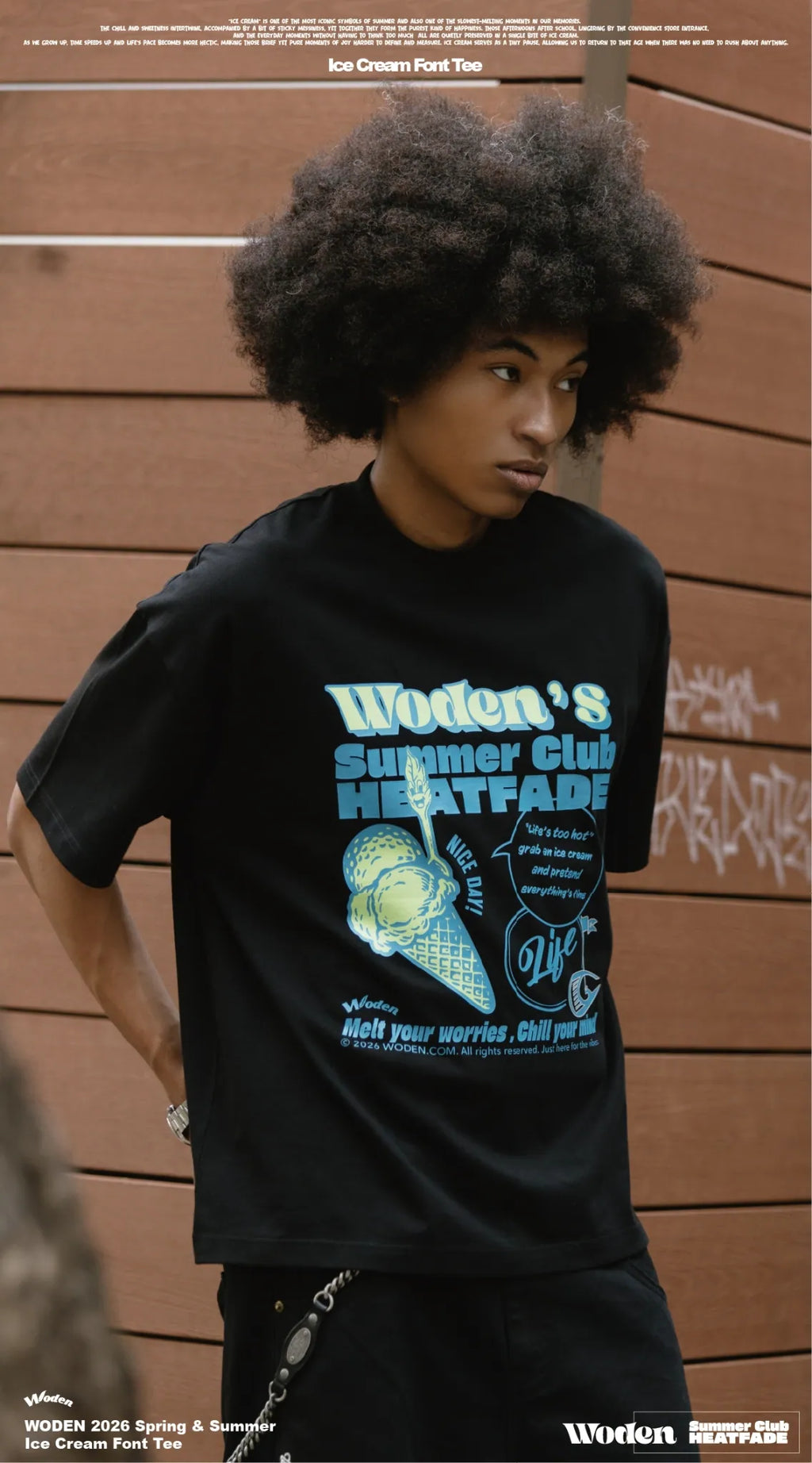 WODEN 2026 Spring & Summer 028 Ice Cream Font Tee