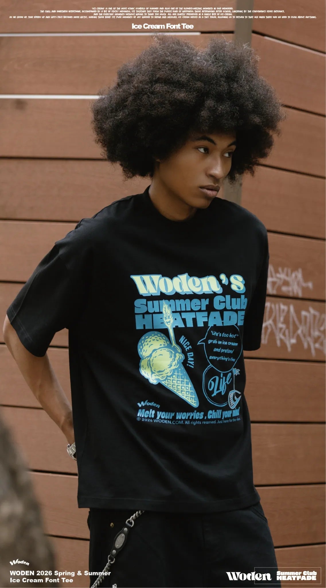 WODEN 2026 Spring & Summer 028 Ice Cream Font Tee