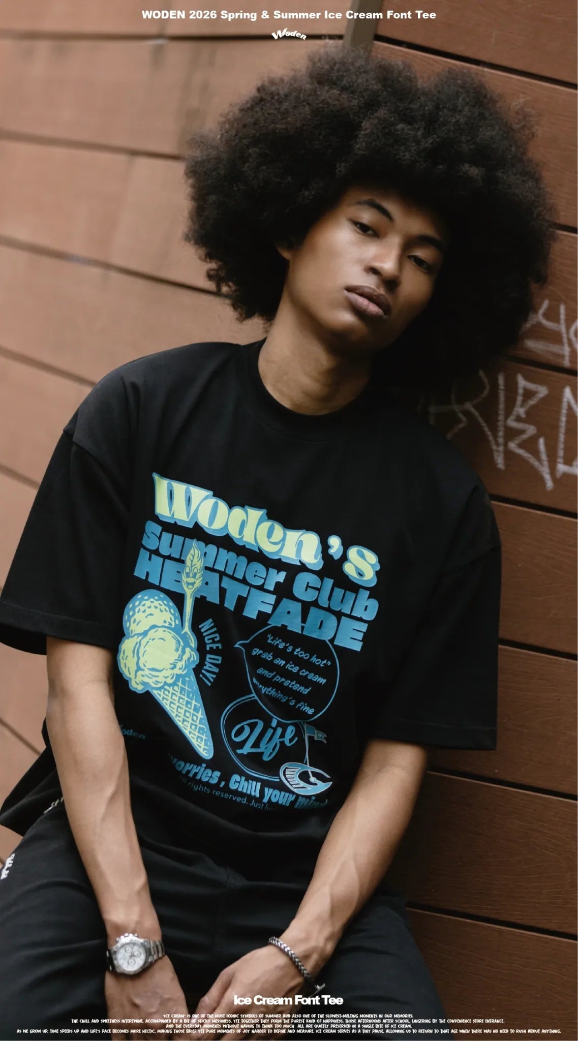 WODEN 2026 Spring & Summer 028 Ice Cream Font Tee