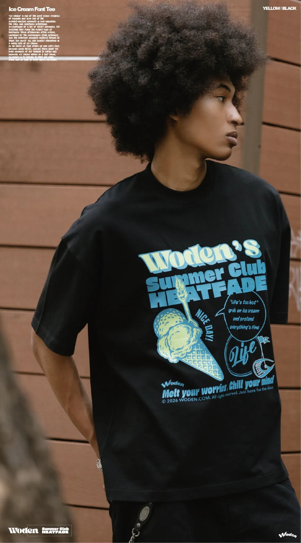 WODEN 2026 Spring & Summer 028 Ice Cream Font Tee