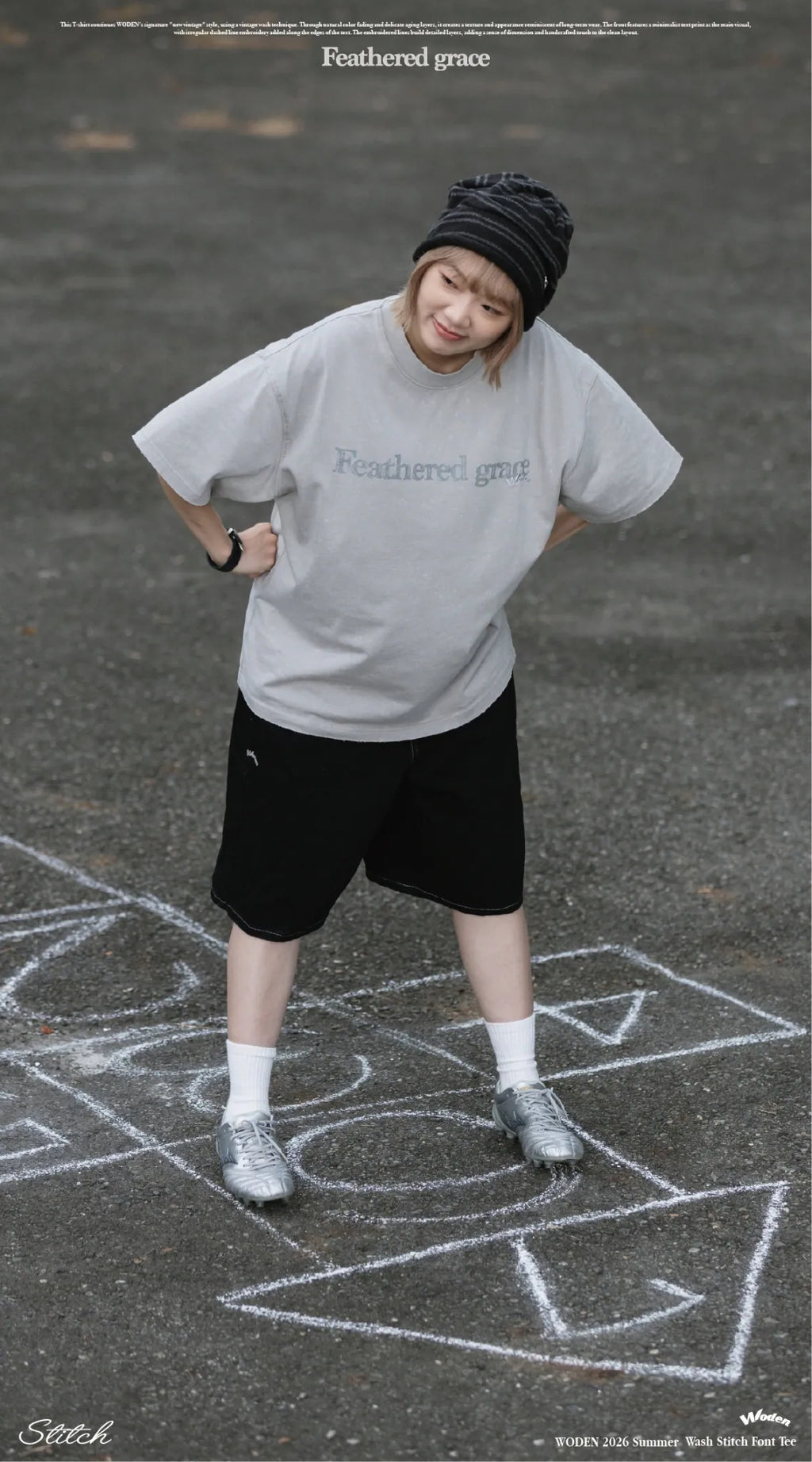 WODEN 2026 Spring & Summer 031 Wash Stitch Font Tee