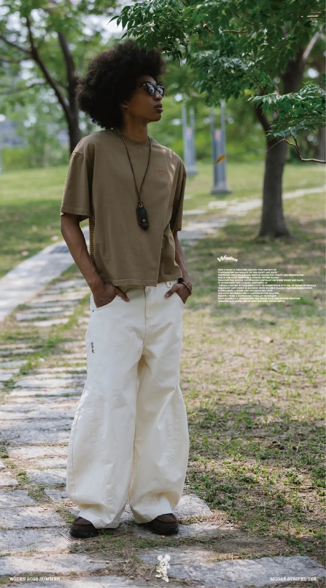 WODEN 2026 Spring & Summer 032 Mouse Striped Tee
