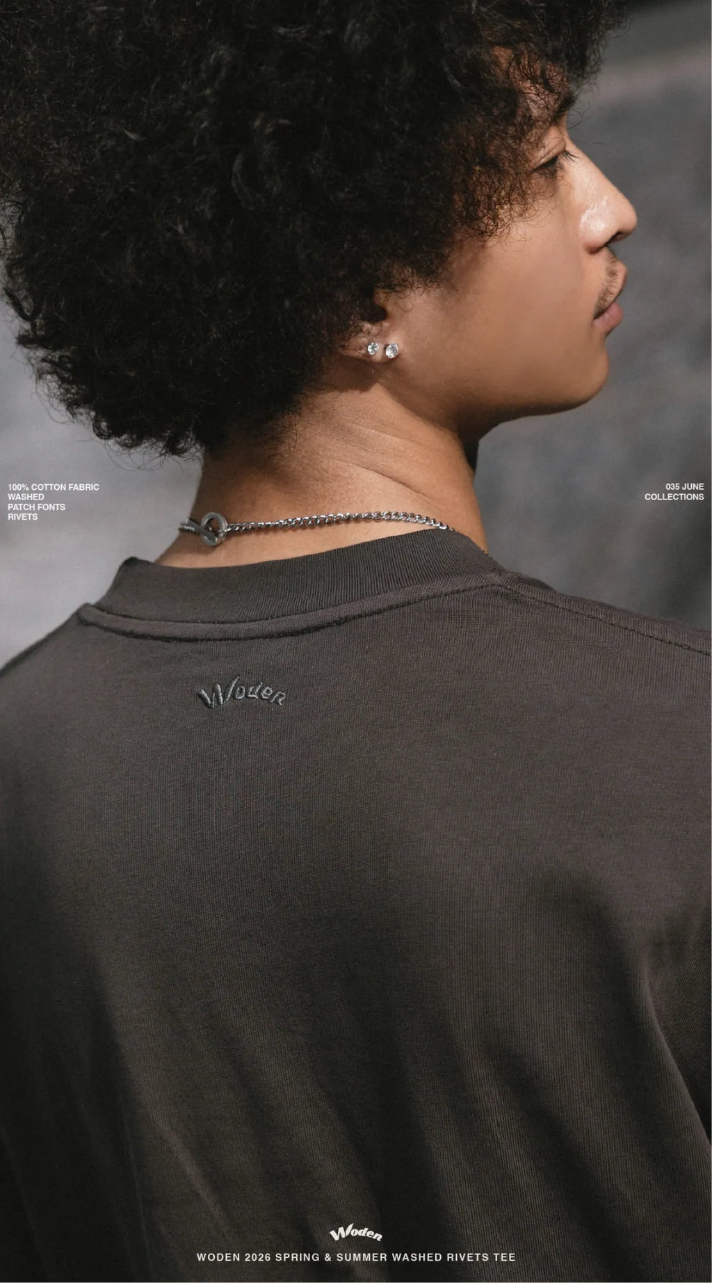 WODEN 2026 Spring & Summer 035 Washed Rivets Tee