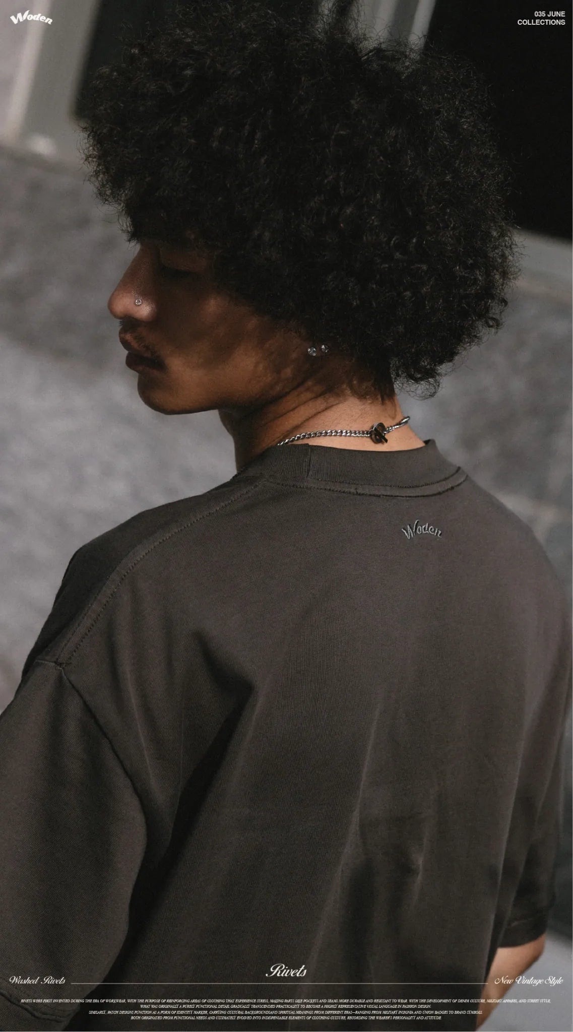 WODEN 2026 Spring & Summer 035 Washed Rivets Tee