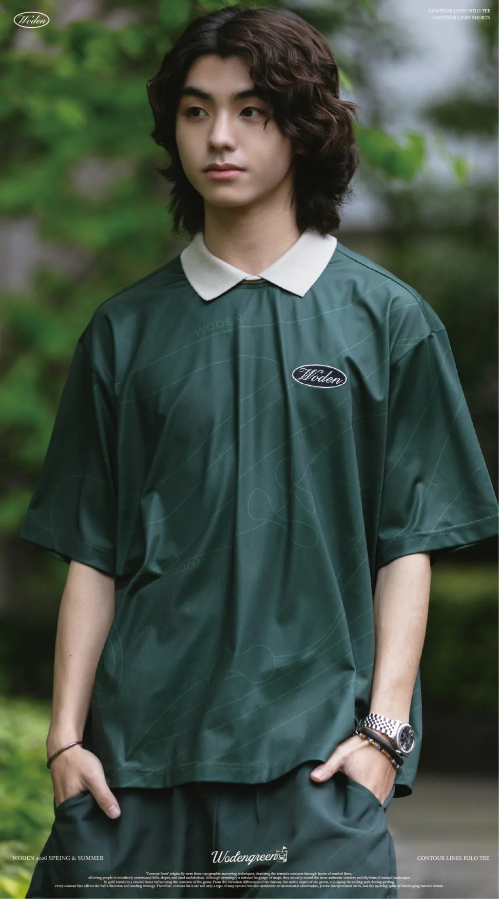 WODEN 2026 Spring & Summer 037 Contour Lines Polo Tee