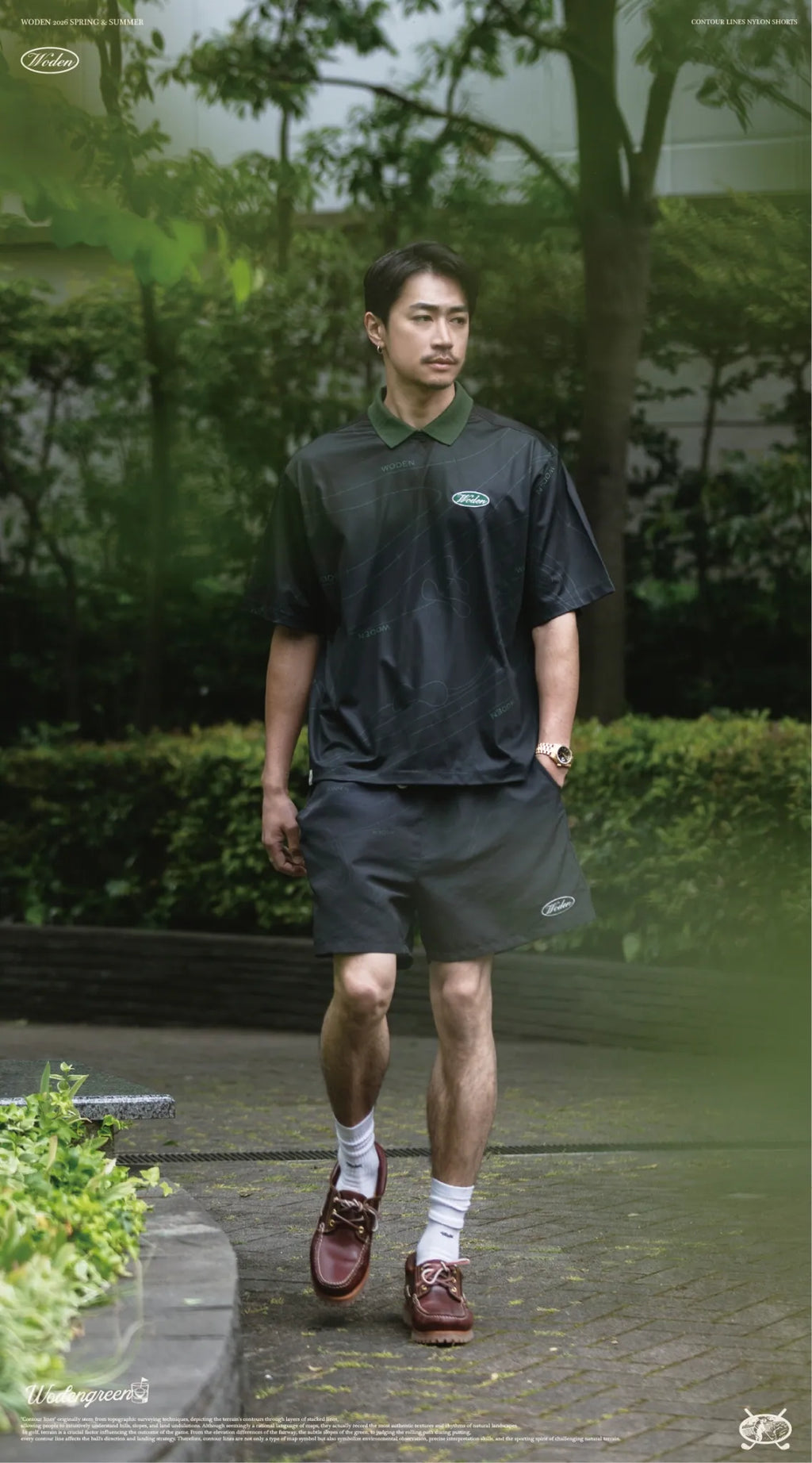 WODEN 2026 Spring & Summer 038 Contour Lines Nylon Shorts