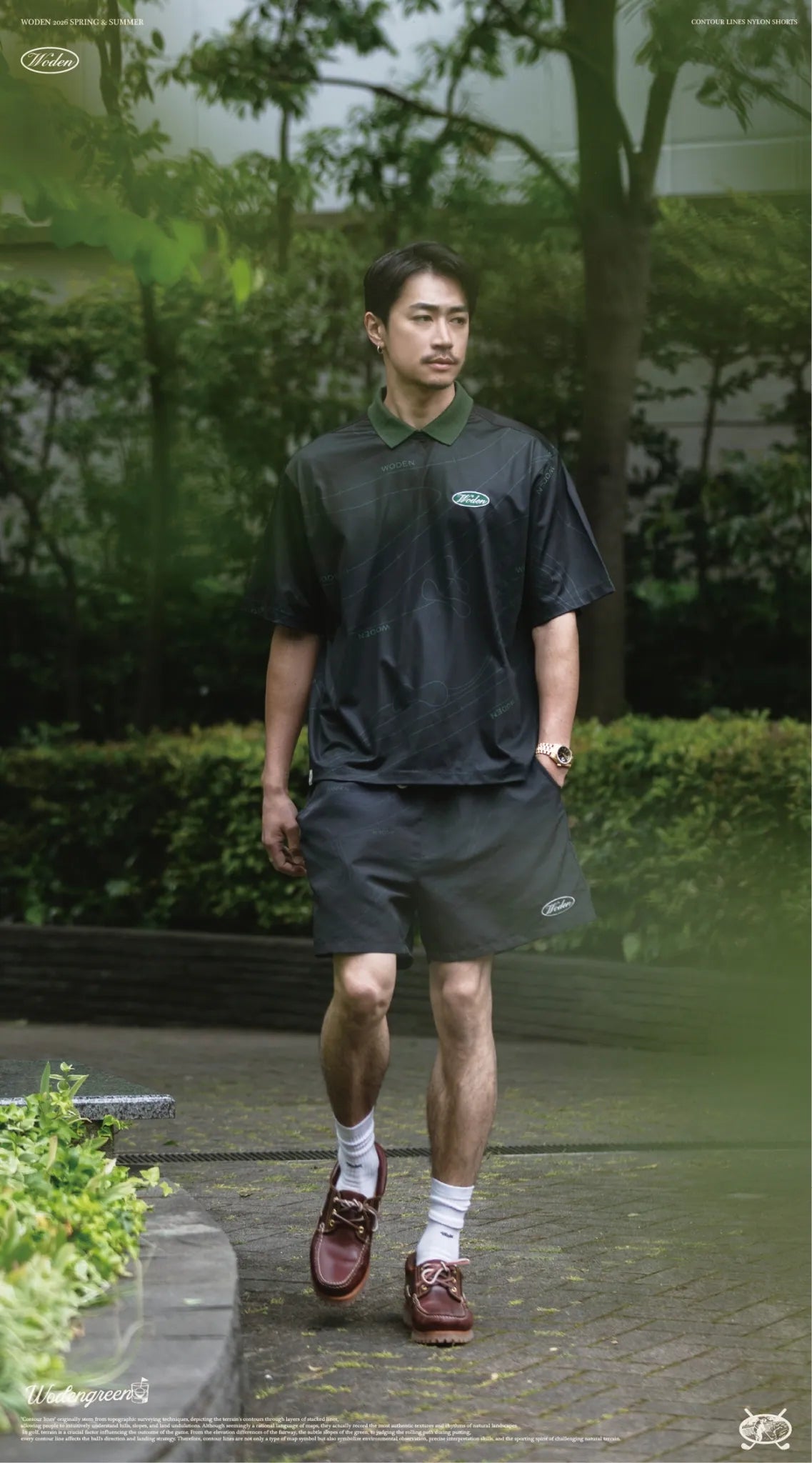 WODEN 2026 Spring & Summer 038 Contour Lines Nylon Shorts