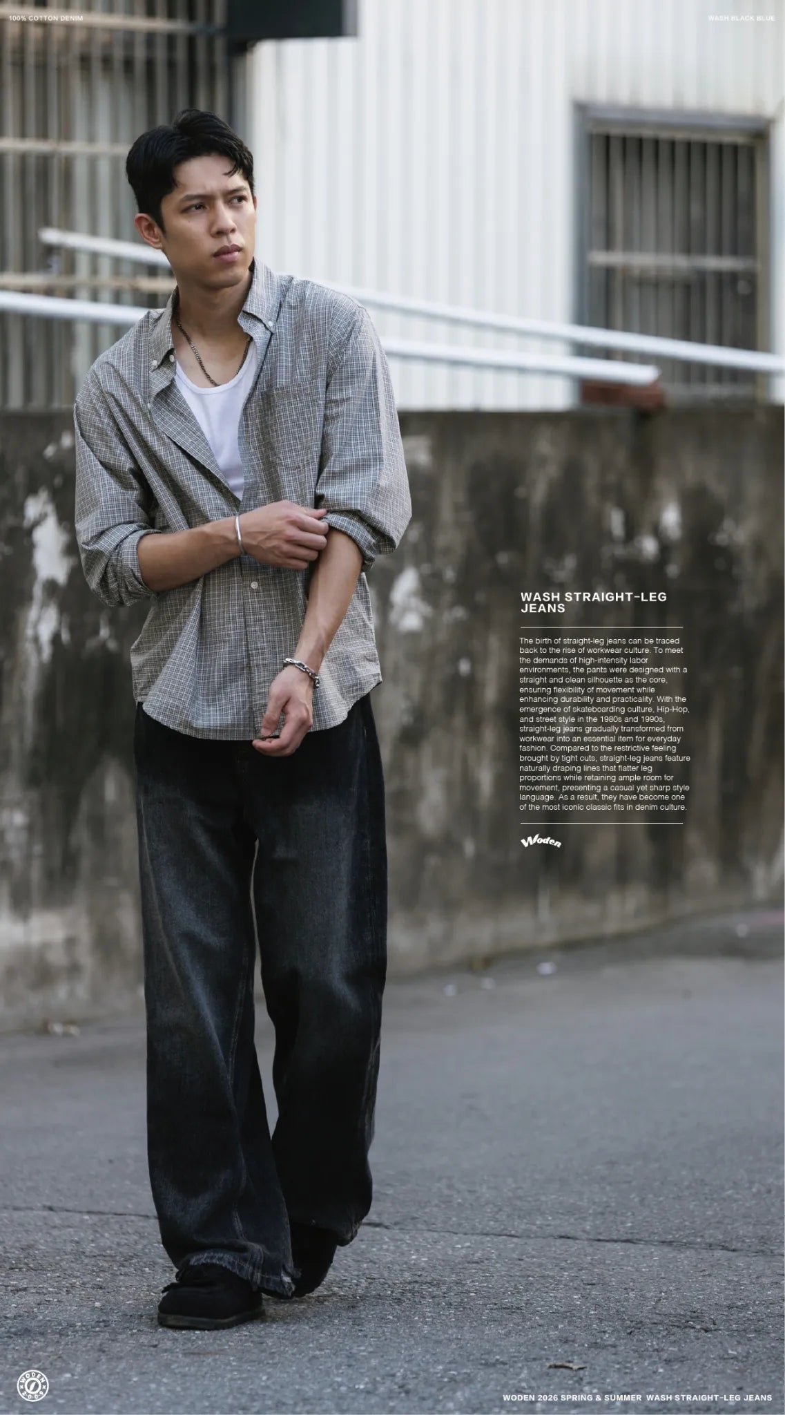 WODEN 2026 Spring & Summer 039 Wash Straight-leg Jeans