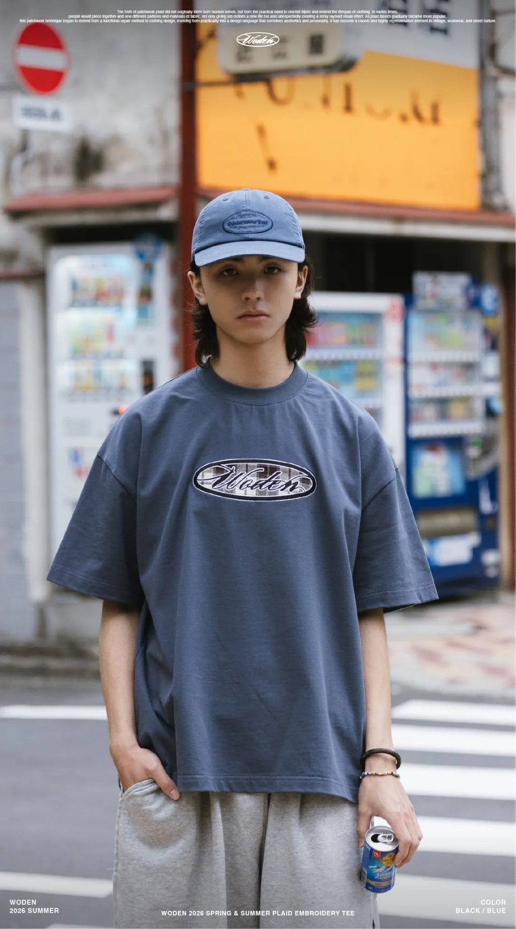 WODEN 2026 Spring & Summer 043 Plaid Embroidery Tee