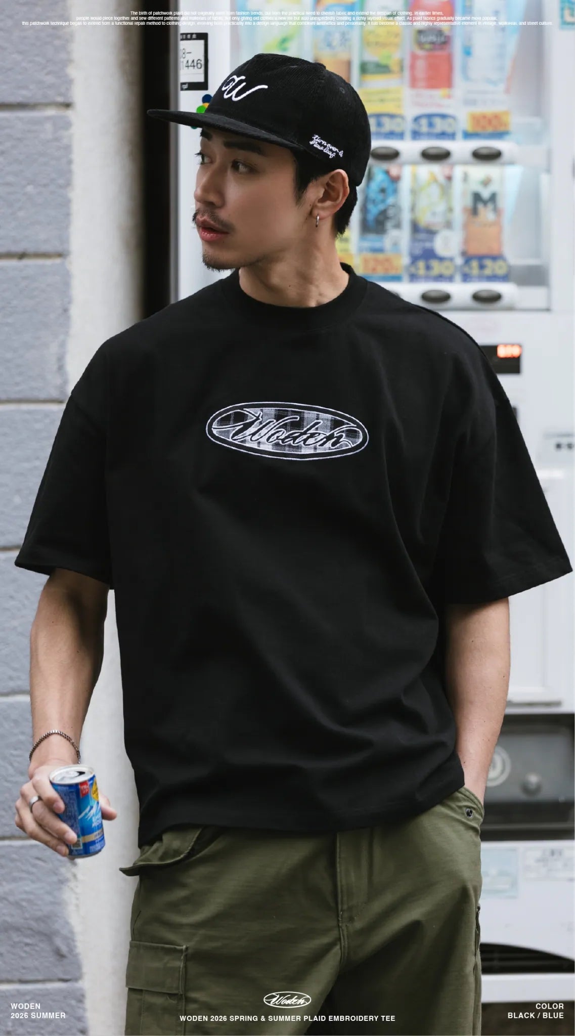 WODEN 2026 Spring & Summer 043 Plaid Embroidery Tee