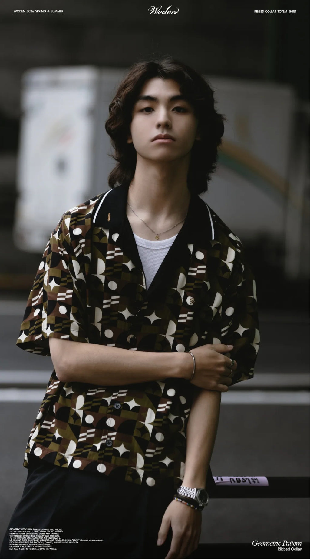 WODEN 2026 Spring & Summer 044 Ribbed Collar Totem Shirt