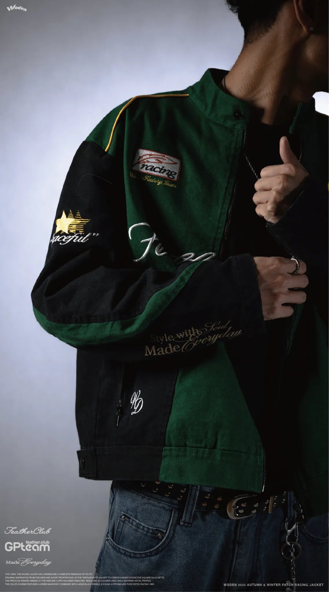 WODEN 2025 Autumn & Winter 010 Patch Racing Jacket