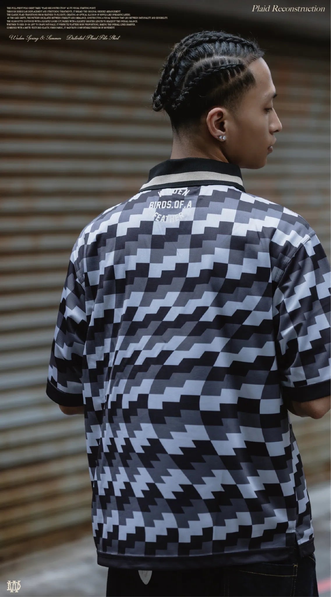 WODEN 2026 Spring & Summer 005 Distorted Plaid Polo Shirt