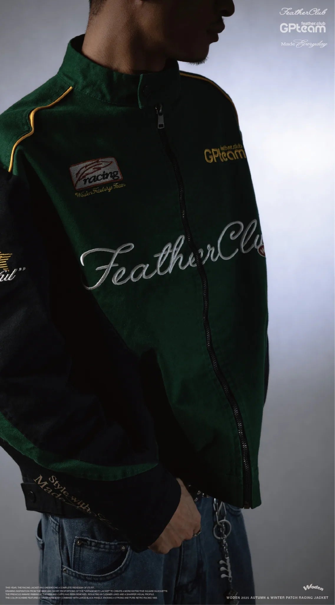 WODEN 2025 Autumn & Winter 010 Patch Racing Jacket