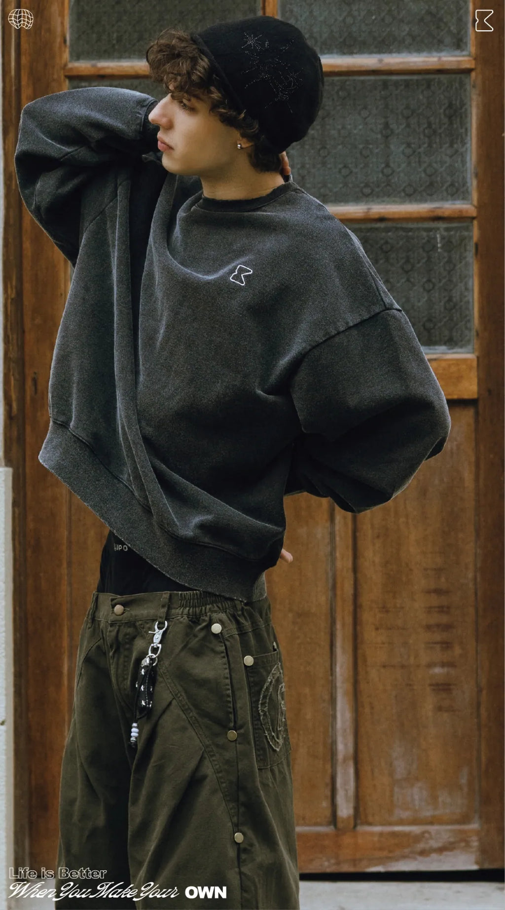 COWAVE 2025 Fall & Winter Wash Slogan Sweatshirt