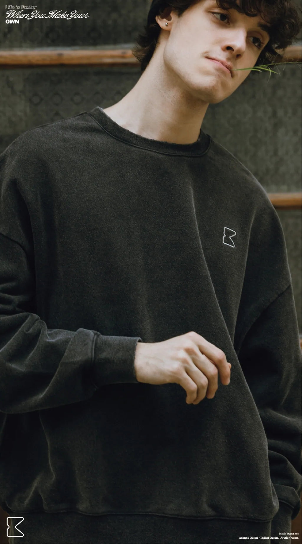 COWAVE 2025 Fall & Winter Wash Slogan Sweatshirt