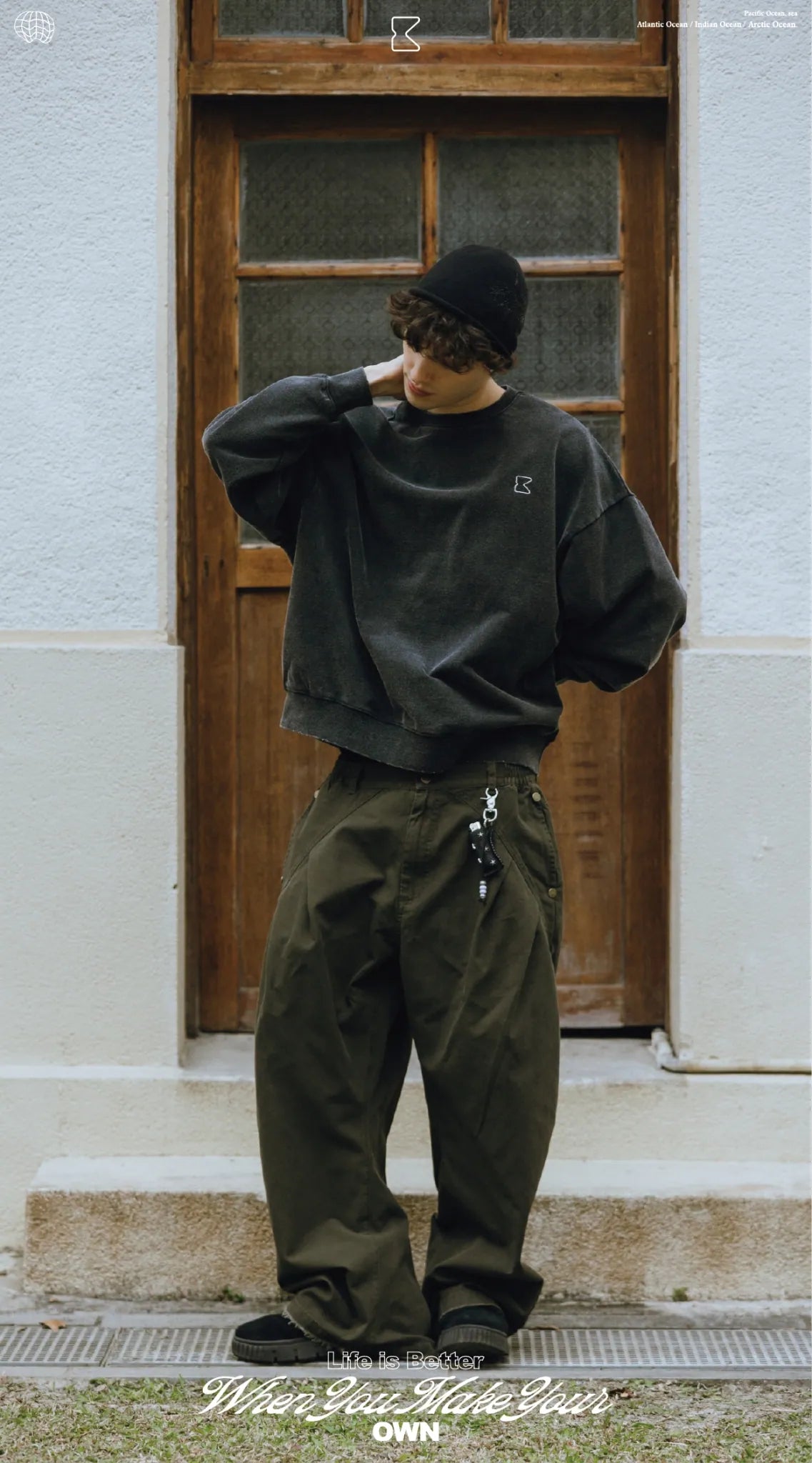 COWAVE 2025 Fall & Winter Wash Slogan Sweatshirt