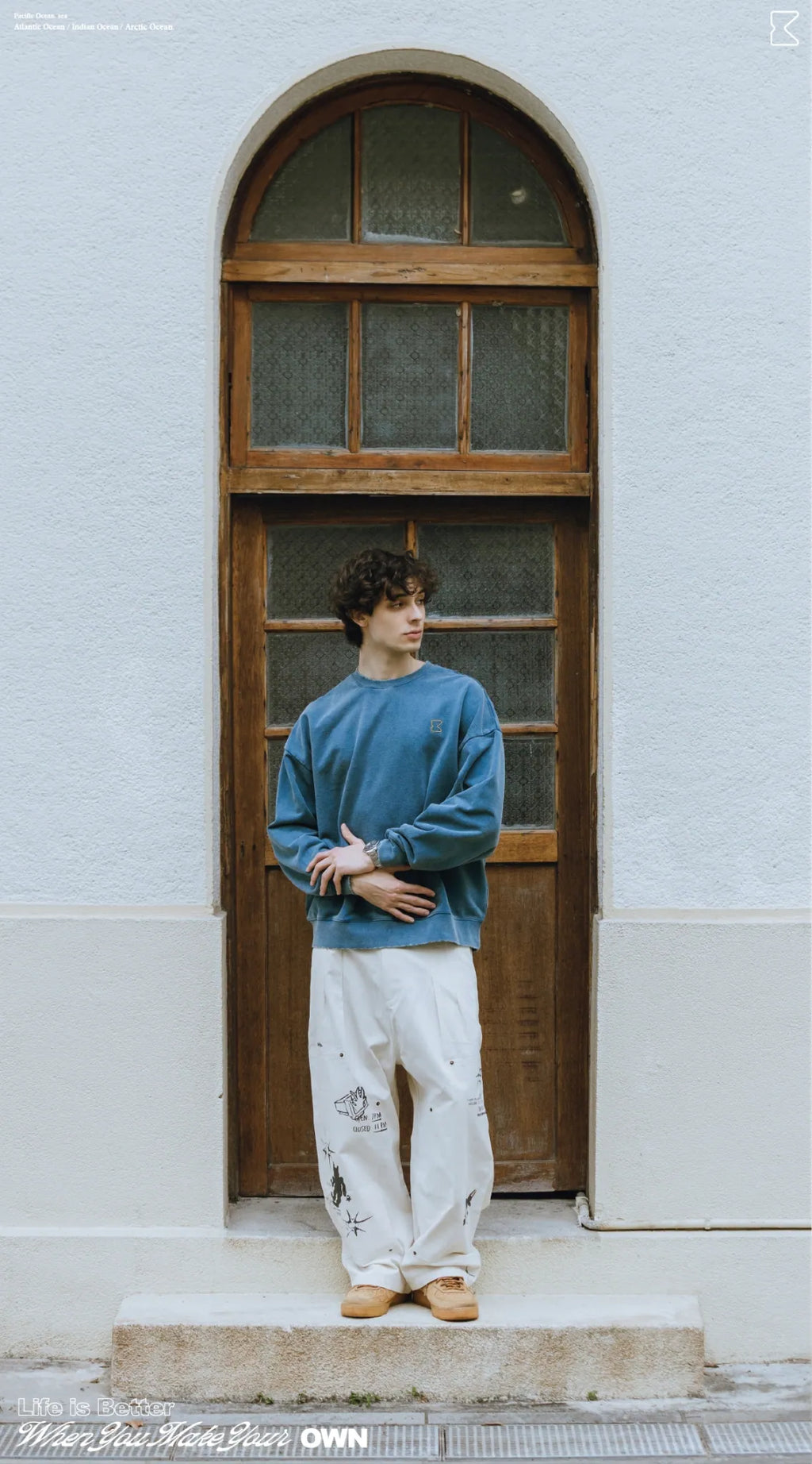 COWAVE 2025 Fall & Winter Wash Slogan Sweatshirt