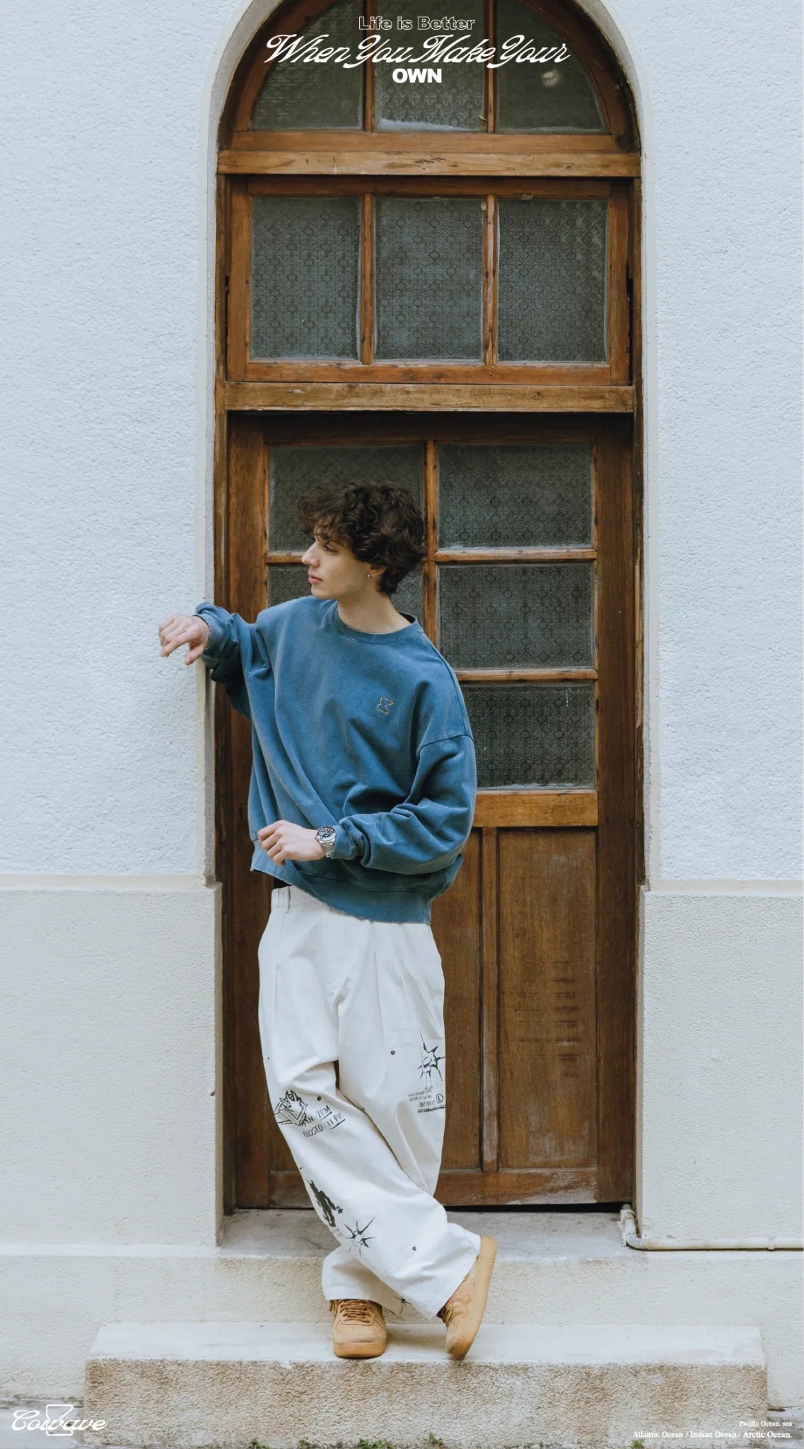 COWAVE 2025 Fall & Winter Wash Slogan Sweatshirt