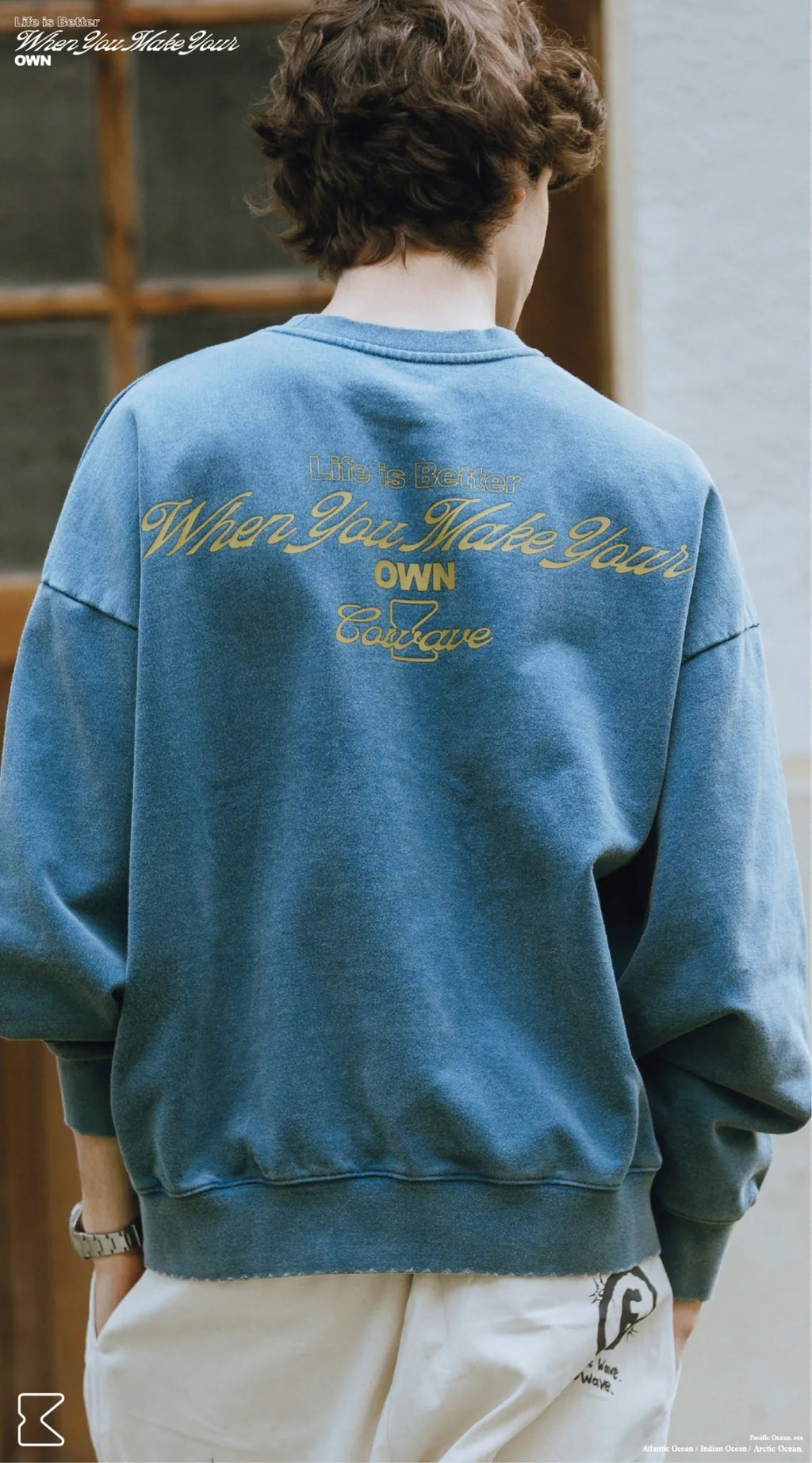 COWAVE 2025 Fall & Winter Wash Slogan Sweatshirt