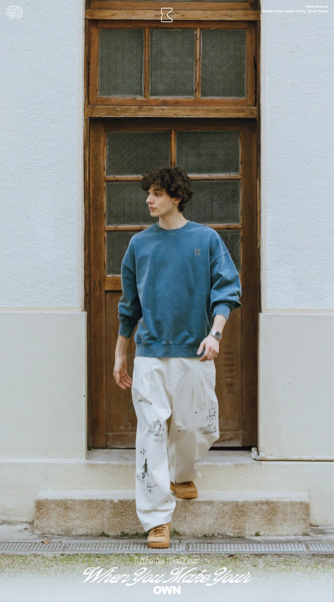 COWAVE 2025 Fall & Winter Wash Slogan Sweatshirt