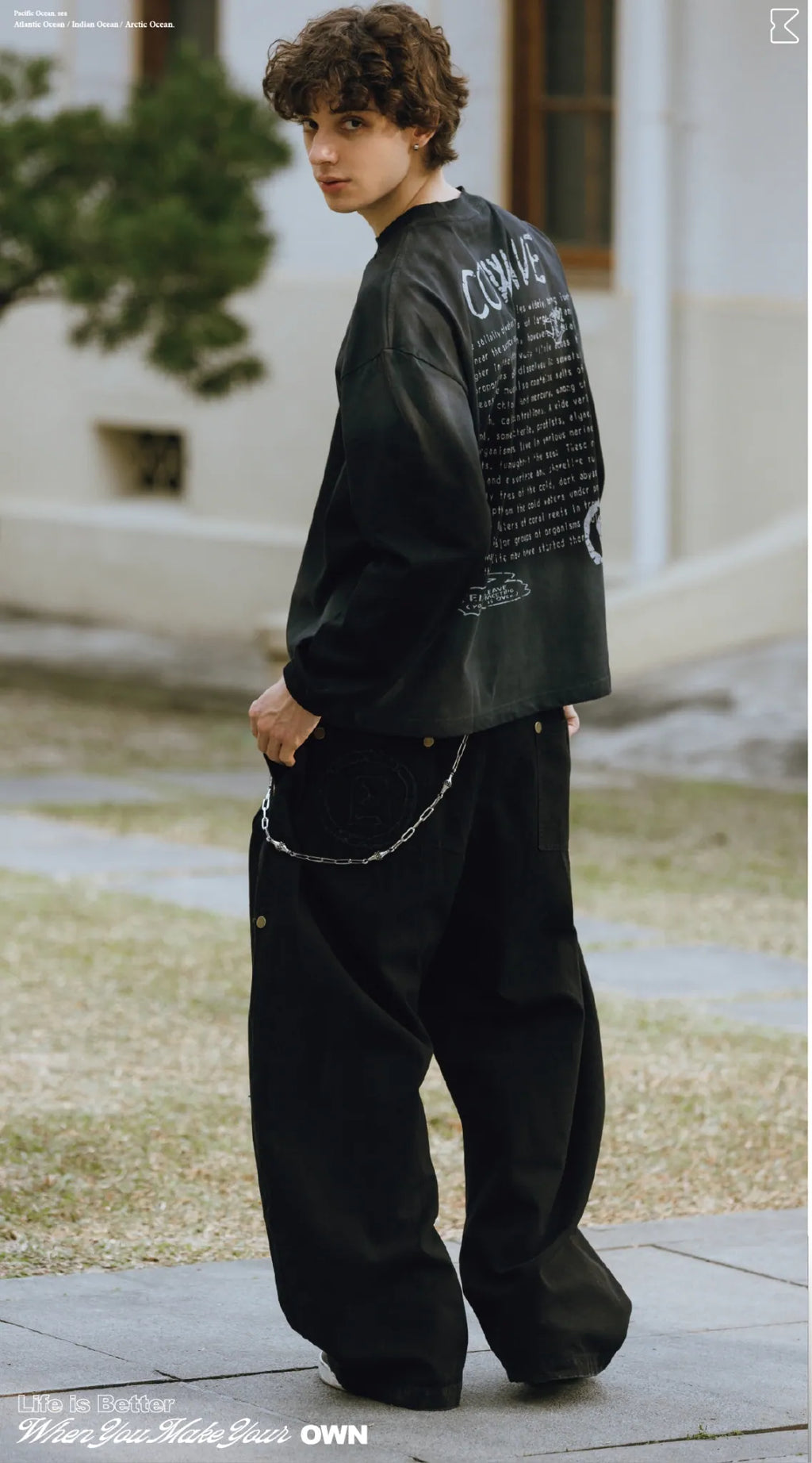 COWAVE 2025 Fall & Winter Wash Fonts L/S Tee