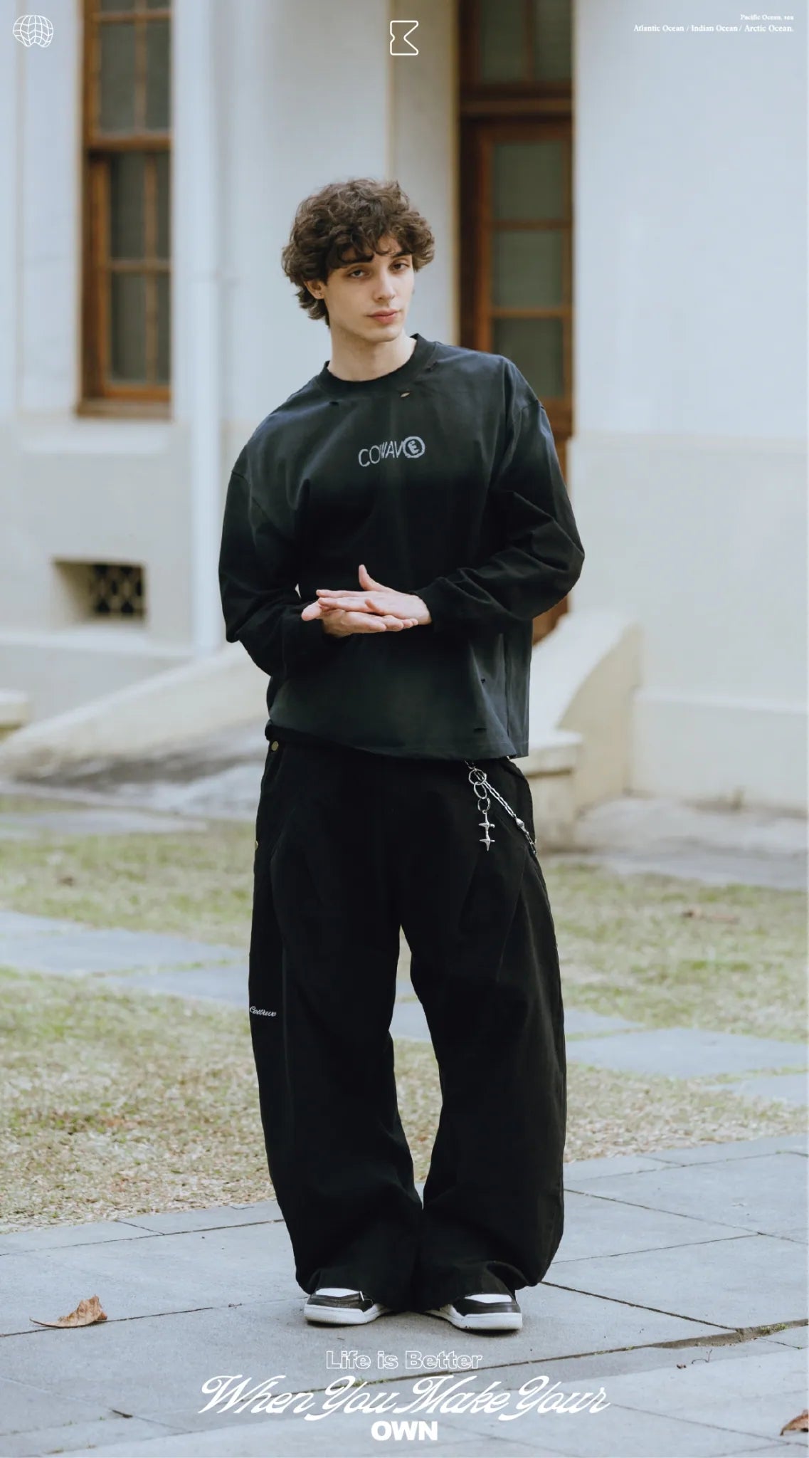 COWAVE 2025 Fall & Winter Wash Fonts L/S Tee